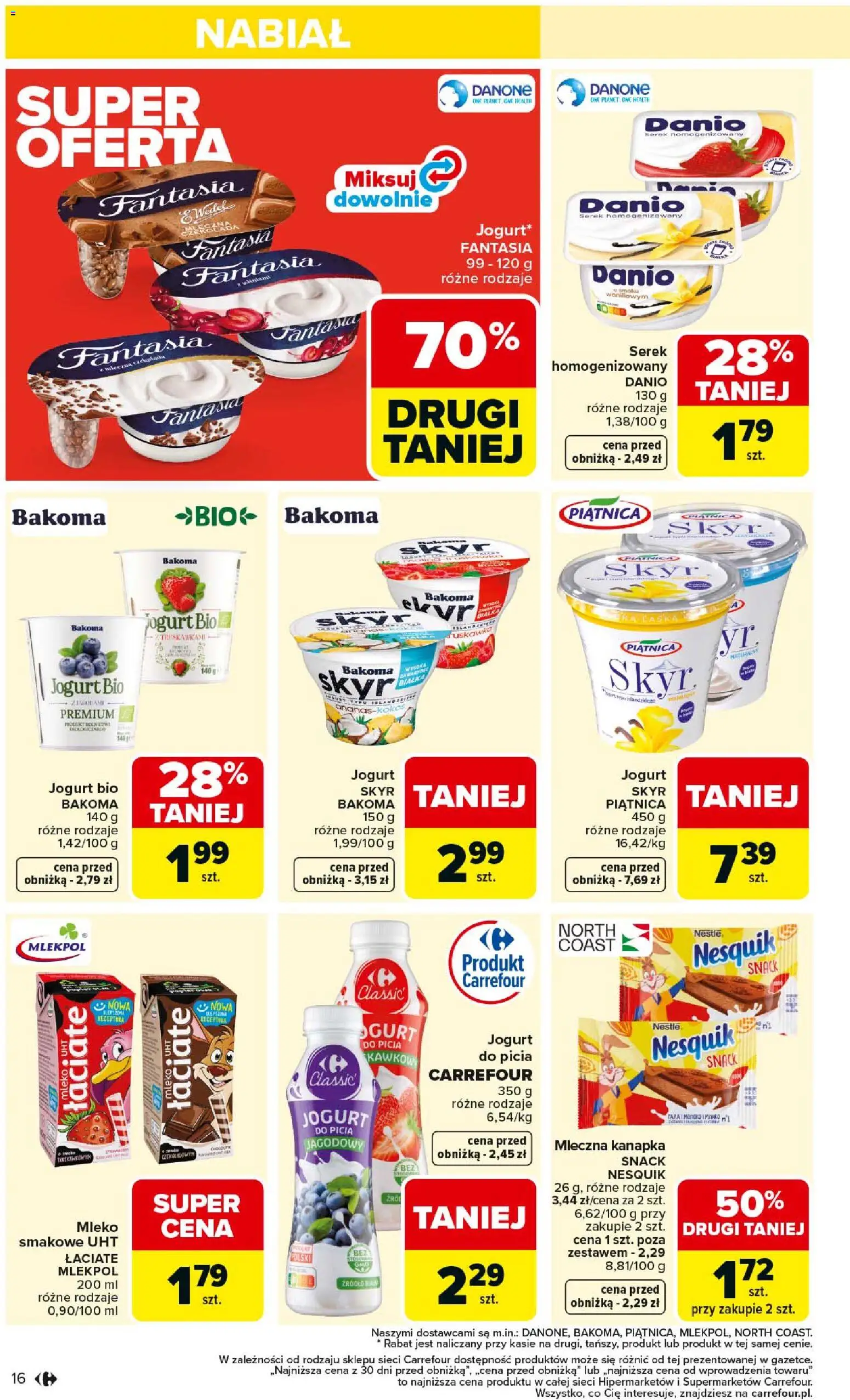 Carrefour Gazetka od 23.02.2026 | Strona: 18 | Produkty: Serek, Mleko, Jogurt, Czekolada