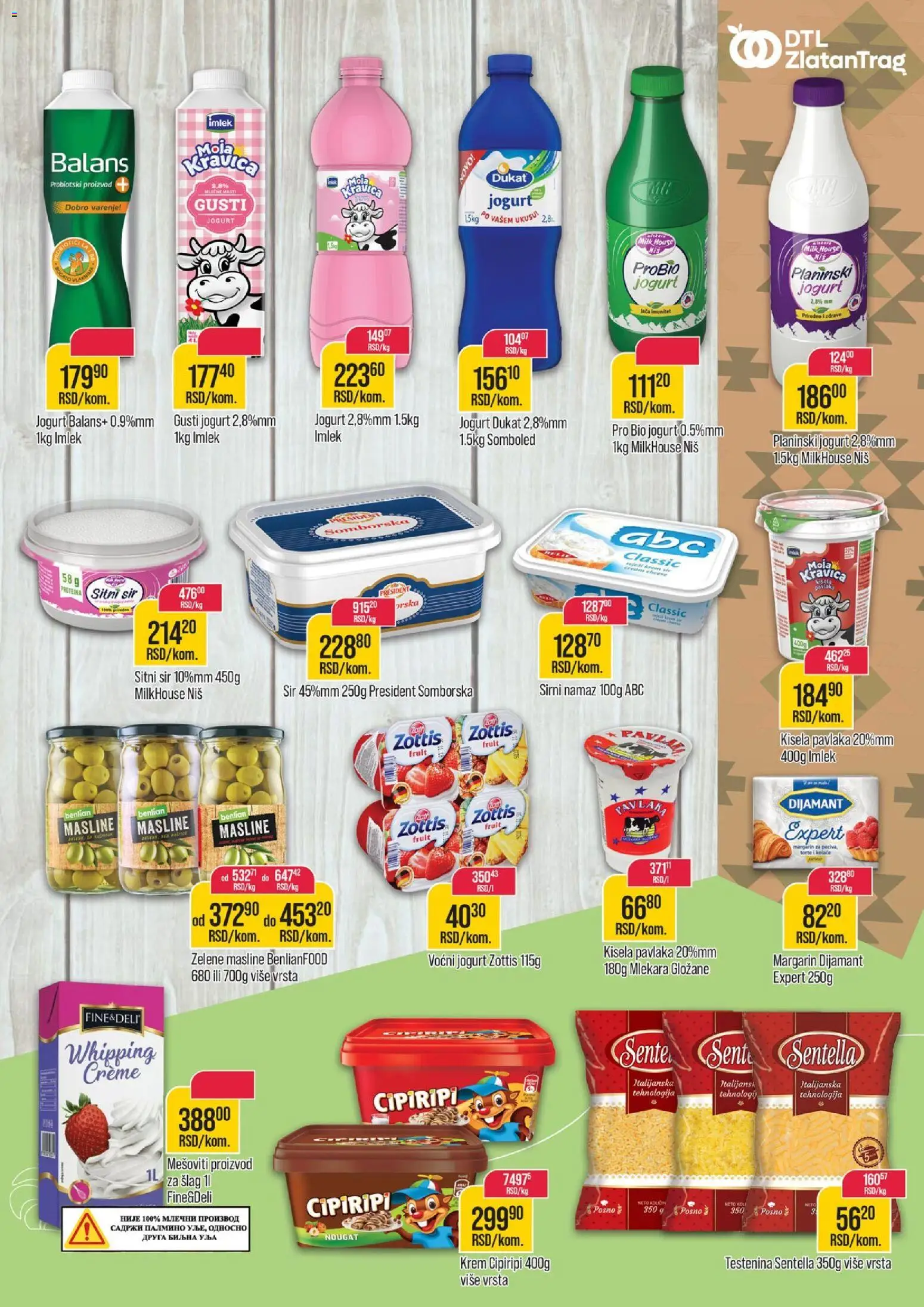 Zlatan Trag katalog - važi od 02.01.2026 | Strana: 5 | Proizvode: Testenina, Šlag, Margarin, Jogurt