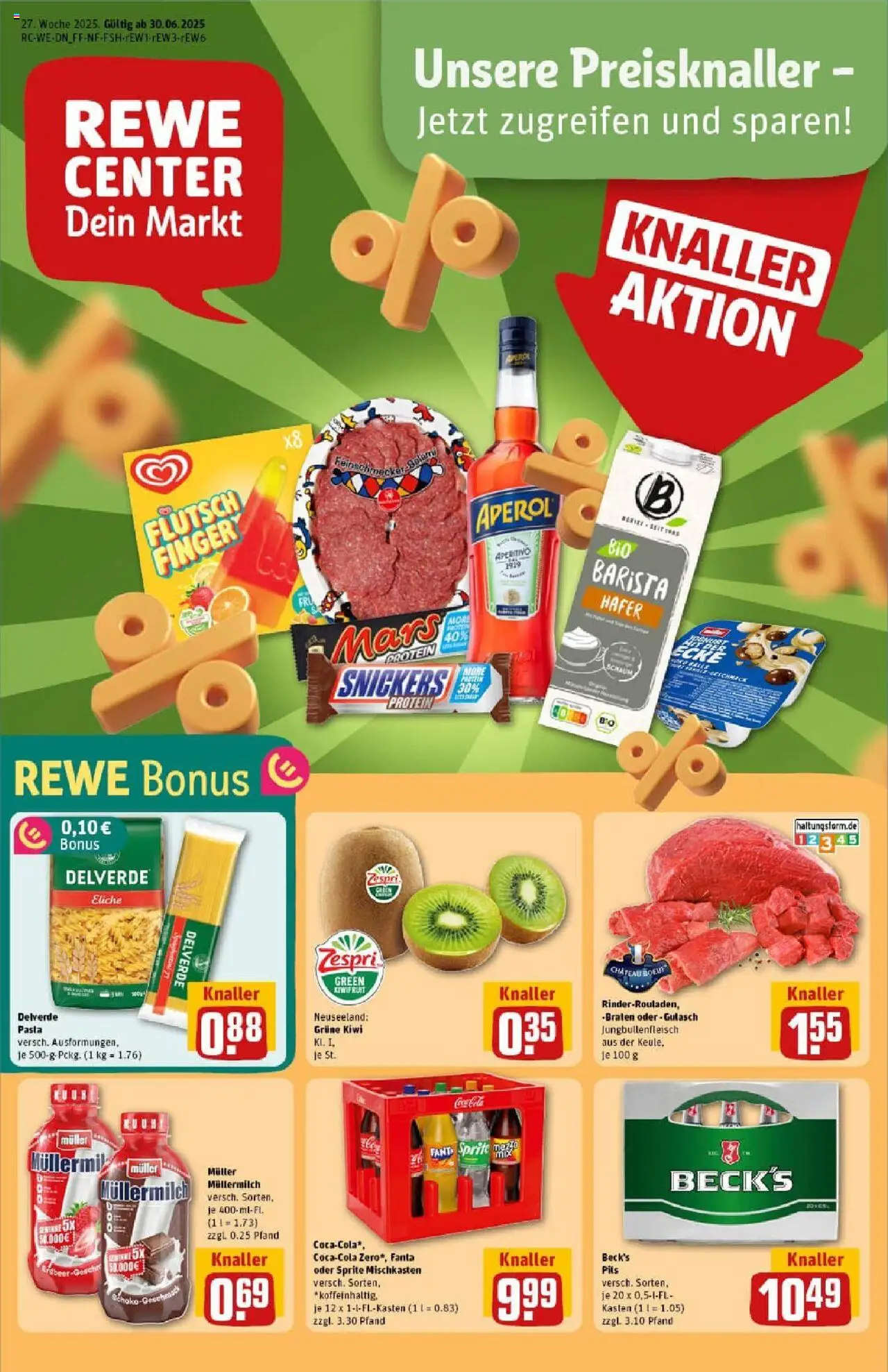 Rewe prospekt Mönchengladbach	 - gültig ab dem 29.06.2025 | Seite: 1 | Produkte: Mars, Müllermilch, Kiwi, Muller mullermilch