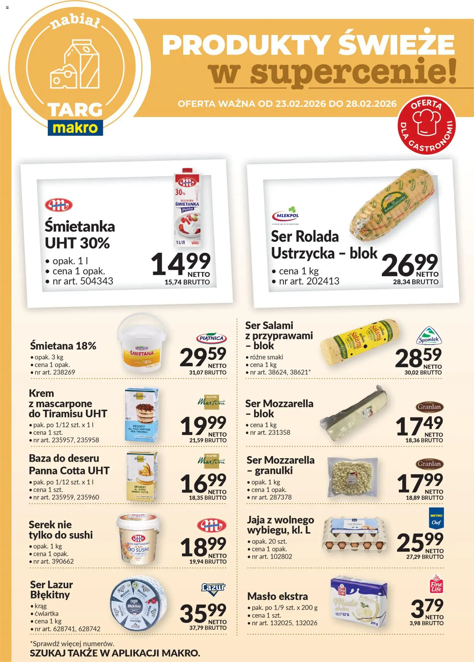 Makro Gazetka - Produkty świeże w supercenie od 23.02.2026 | Strona: 3 | Produkty: Rolada, Tiramisu, Ser, Jaja