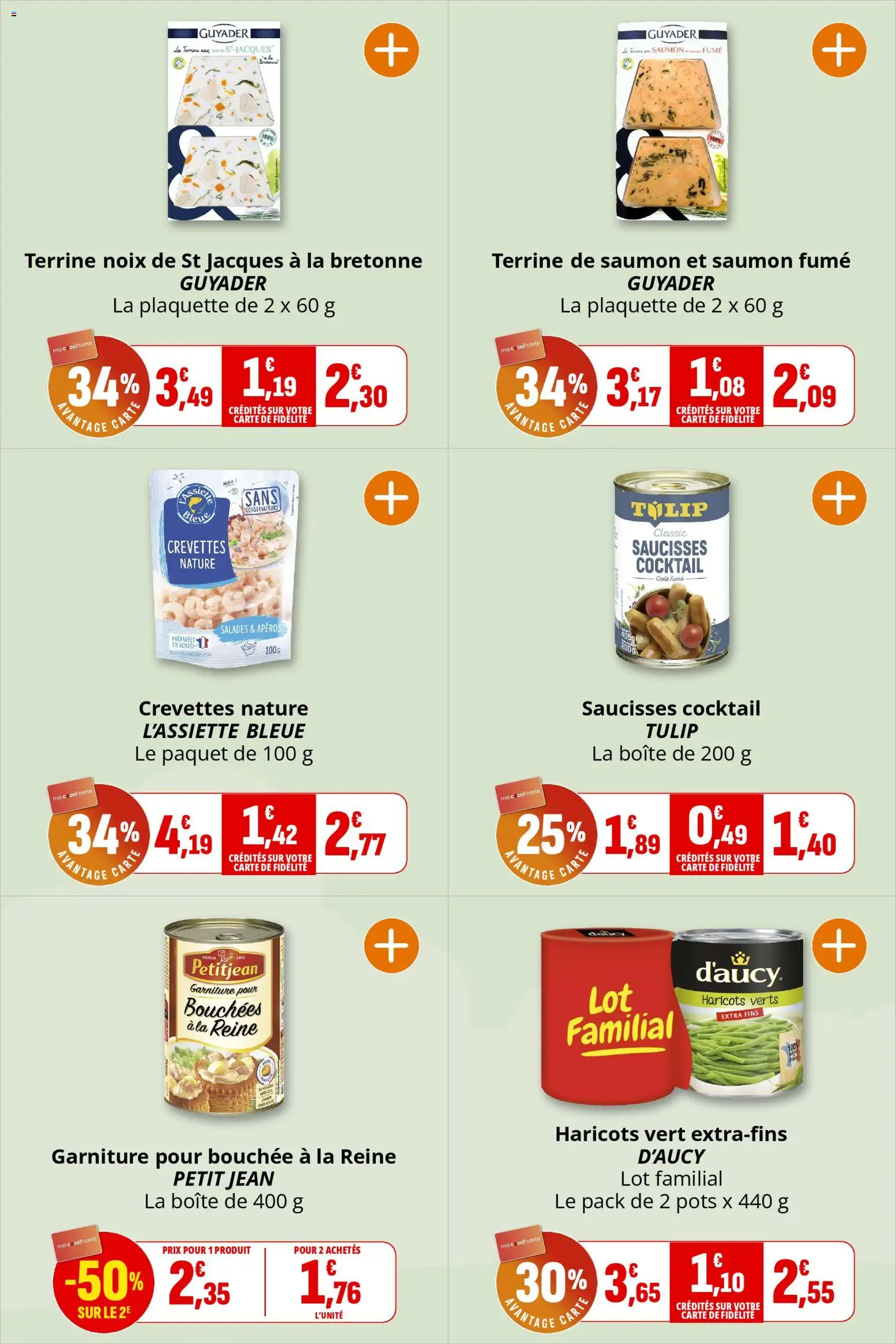 {H1} | Page: 7 | Produits: Haricots verts, Crevettes, Saumon, Noix