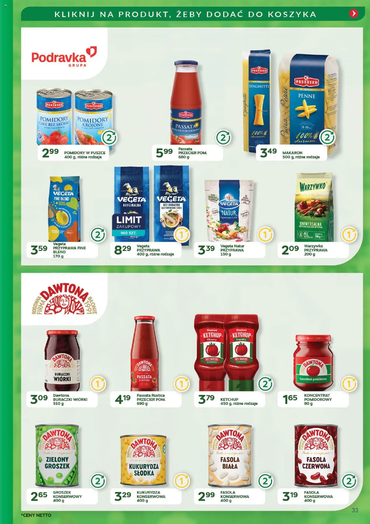 Eurocash Gazetka - Promocje na okrągło od 03.11.2025 | Strona: 33 | Produkty: Ketchup, Kukurydza, Pomidory w puszce, Makaron