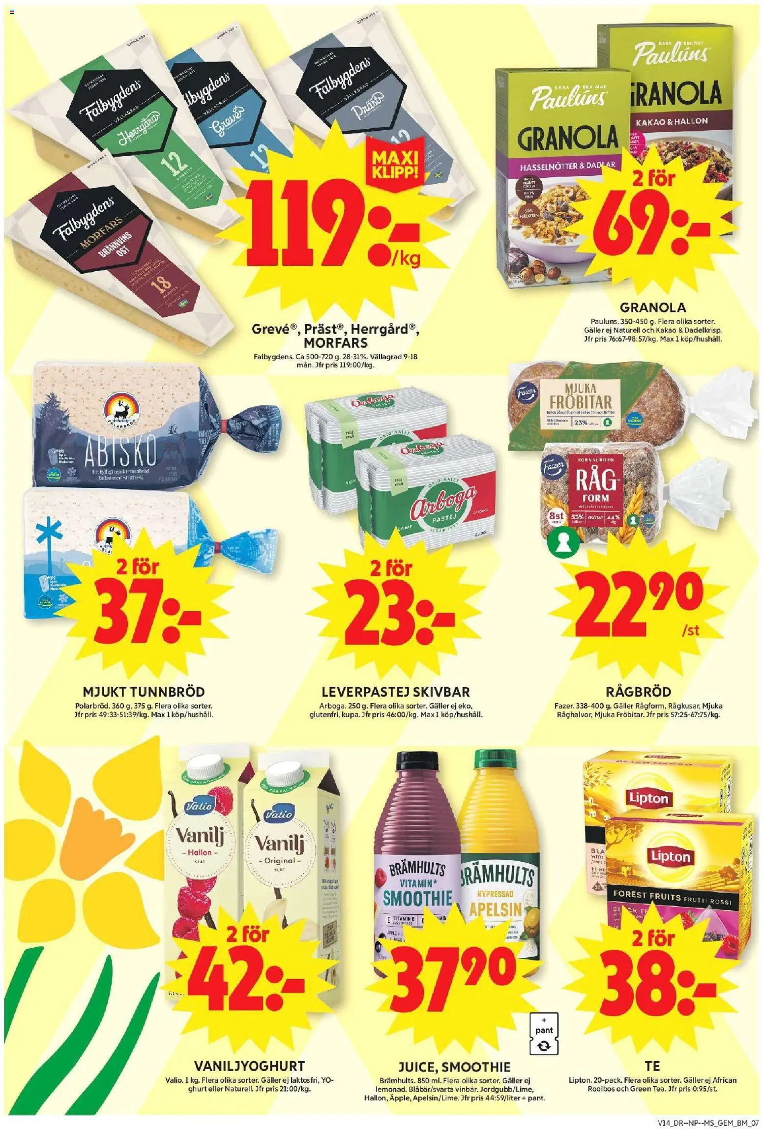 ICA Maxi reklamblad aktuell från 30.03.2026 | Sida: 8 | Produkter: Tunnbröd, Galler, Granola, Hallon