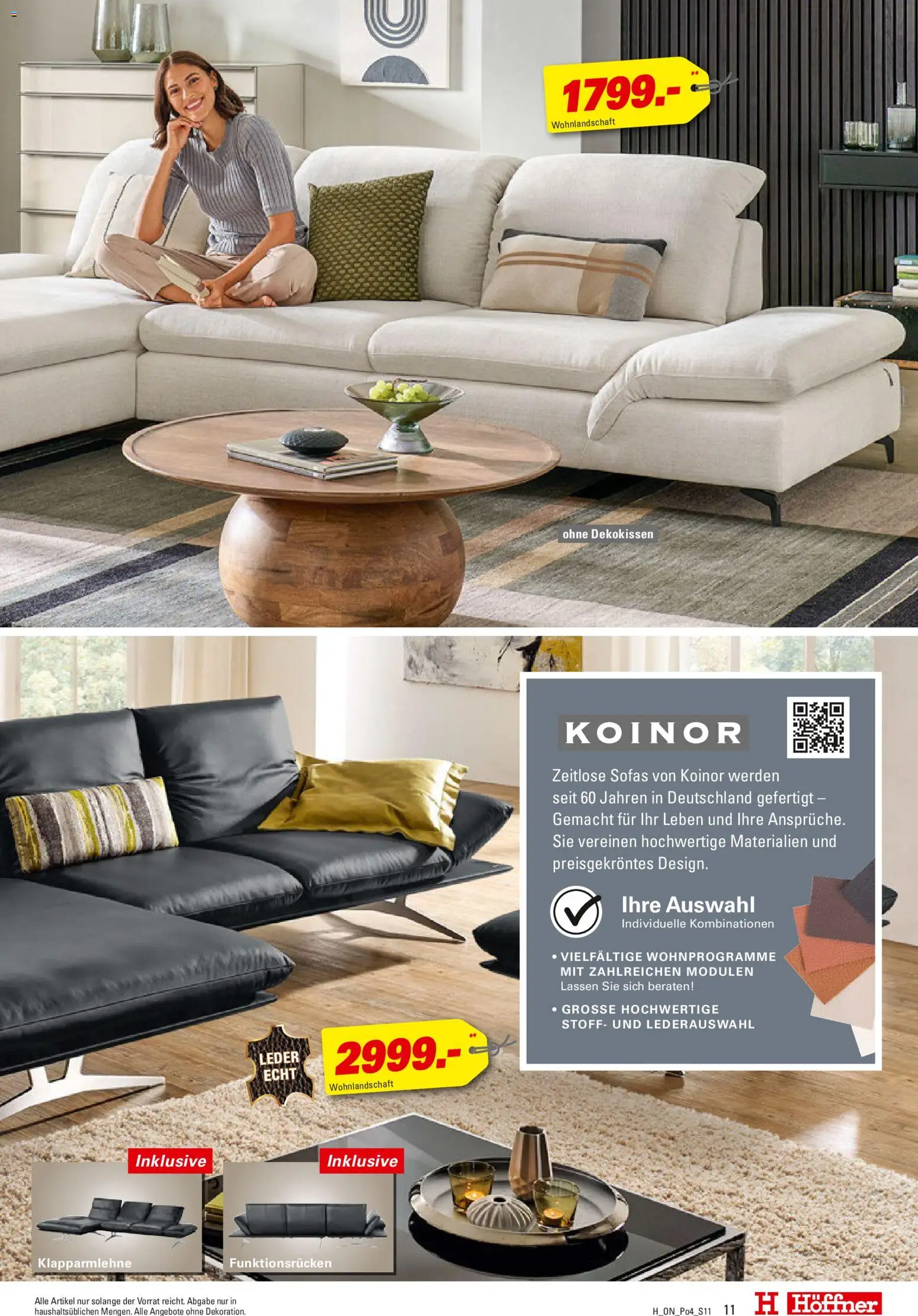 Höffner Prospekt 	 – gültig ab 28.10.2025 | Seite: 11 | Produkte: Wohnlandschaft