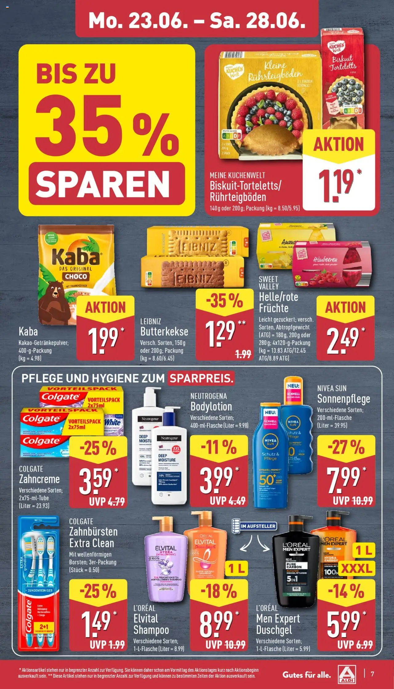 Aldi Prospekt 	 - gültig ab dem 23.06.2025 | Seite: 11 | Produkte: Shampoo, Butterkekse, Duschgel, Kuchen