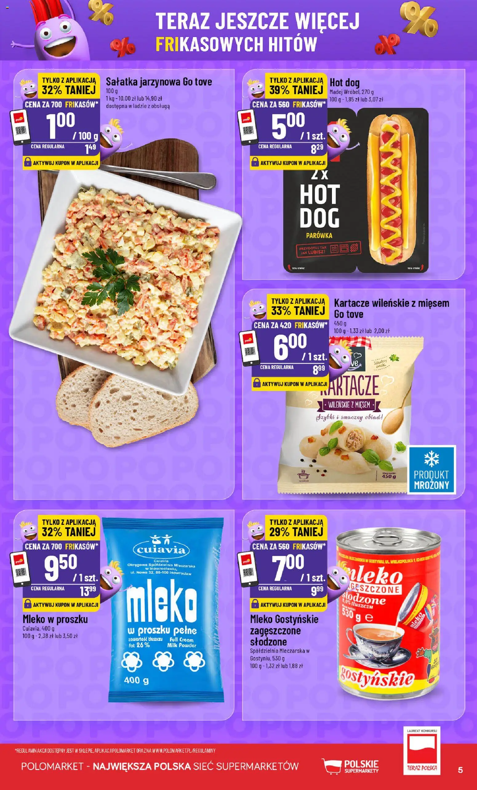 POLOmarket Gazetka - Frikasowe Hity od 12.11.2025 | Strona: 5 | Produkty: Mleko w proszku, Mleko, Sałatka