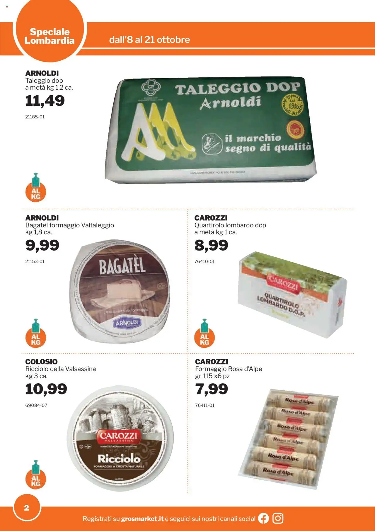 Volantino Sogegross del 08.10.2025 | Pagina: 2 | Prodotti: Formaggio