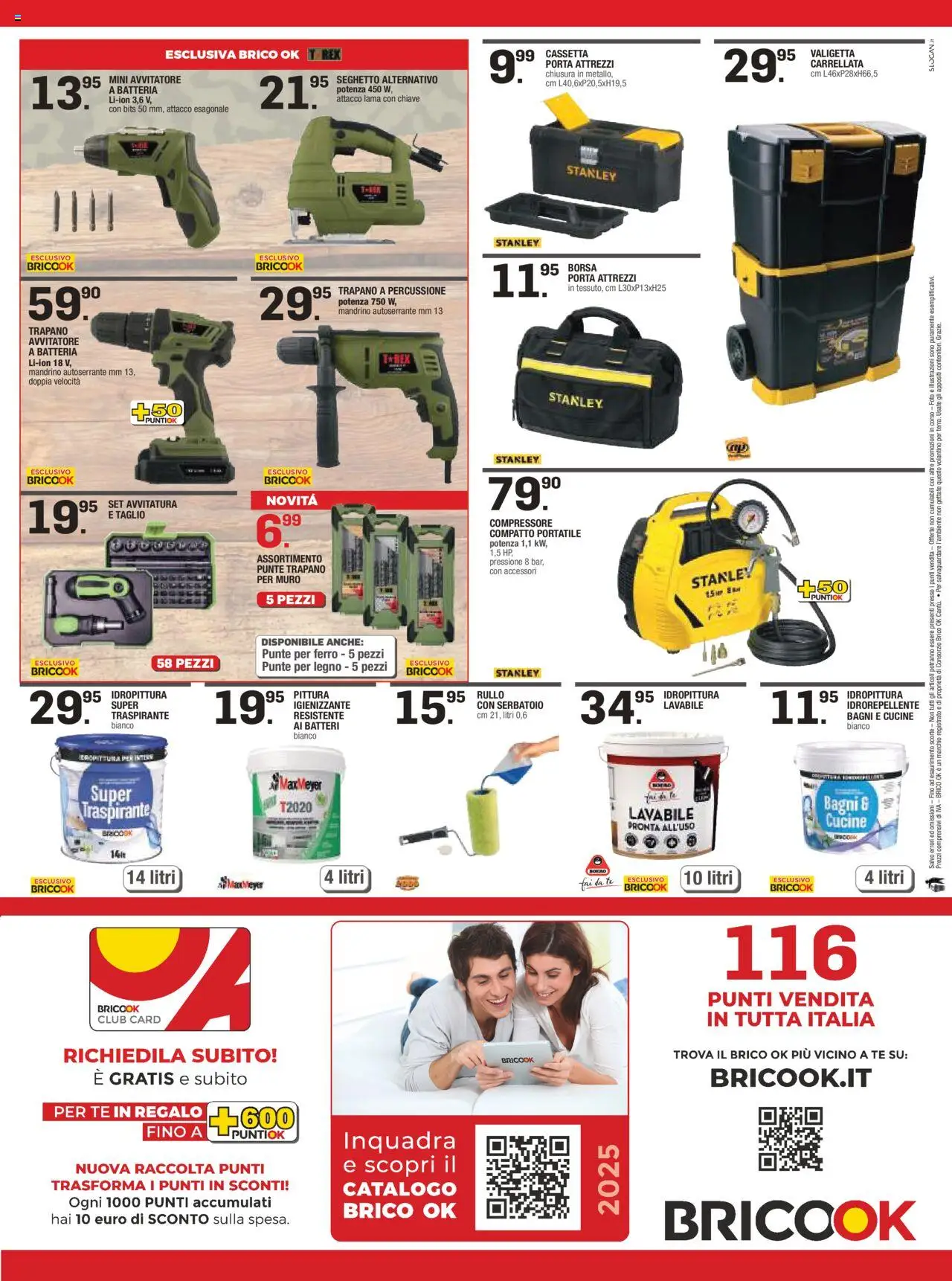 Volantino Brico OK del 09.10.2025 | Pagina: 8 | Prodotti: Compressore, Trapano, Borsa, Valigetta