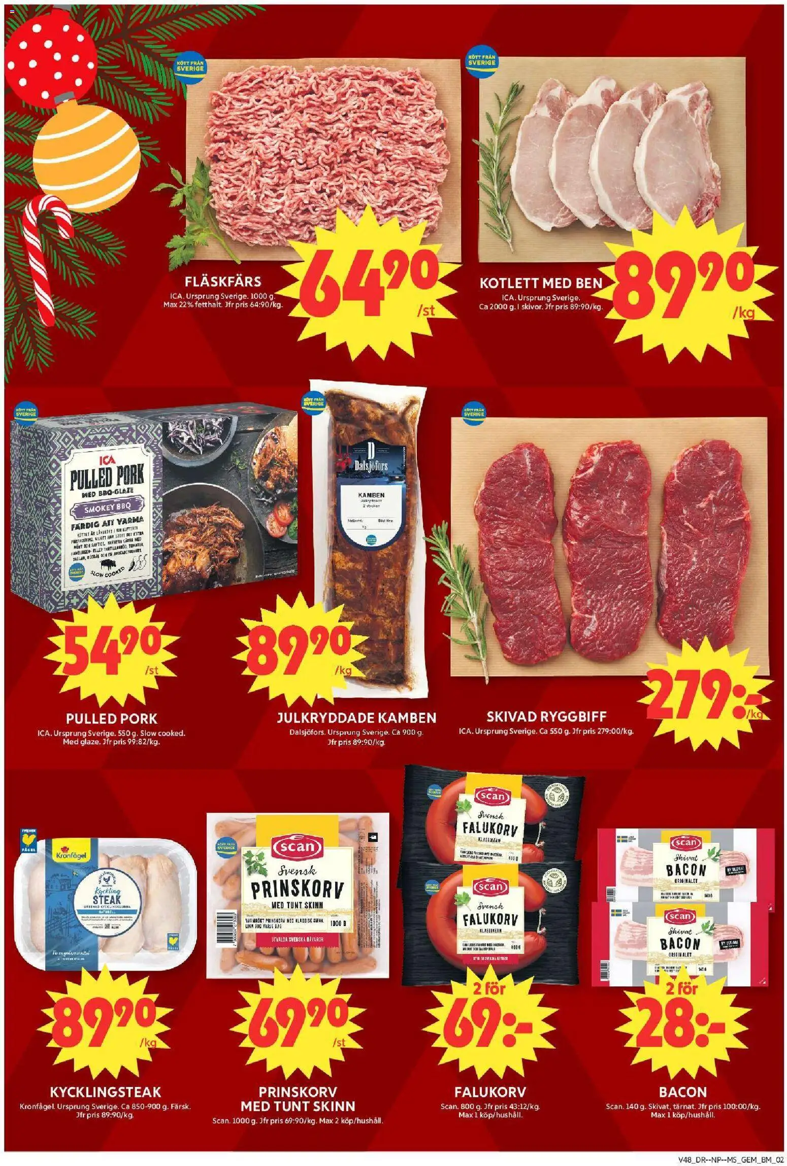 ICA Maxi reklamblad aktuell från 24.11.2025 | Sida: 2 | Produkter: Gem, Prinskorv, Falukorv, Slow cooker