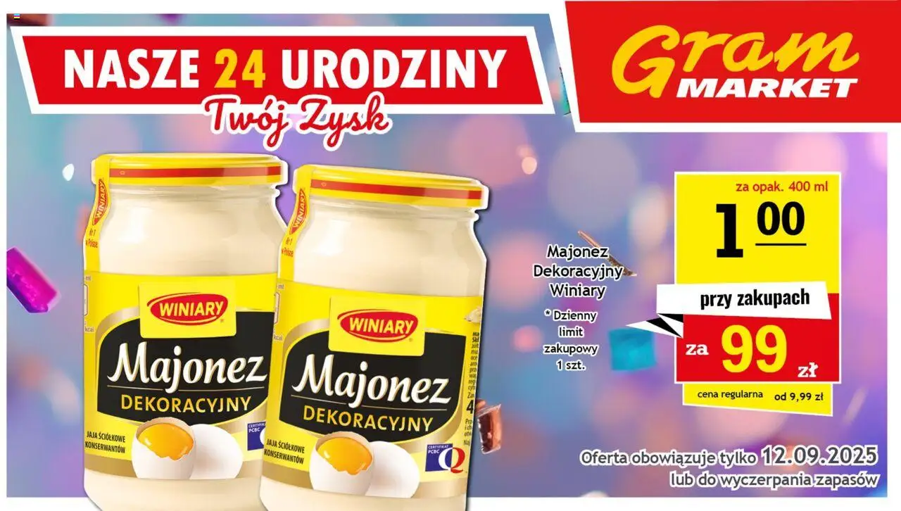 Gram Market Gazetka - Niesłychanie Niskie Ceny od 10.09.2025 | Strona: 3 | Produkty: Majonez, Jaja