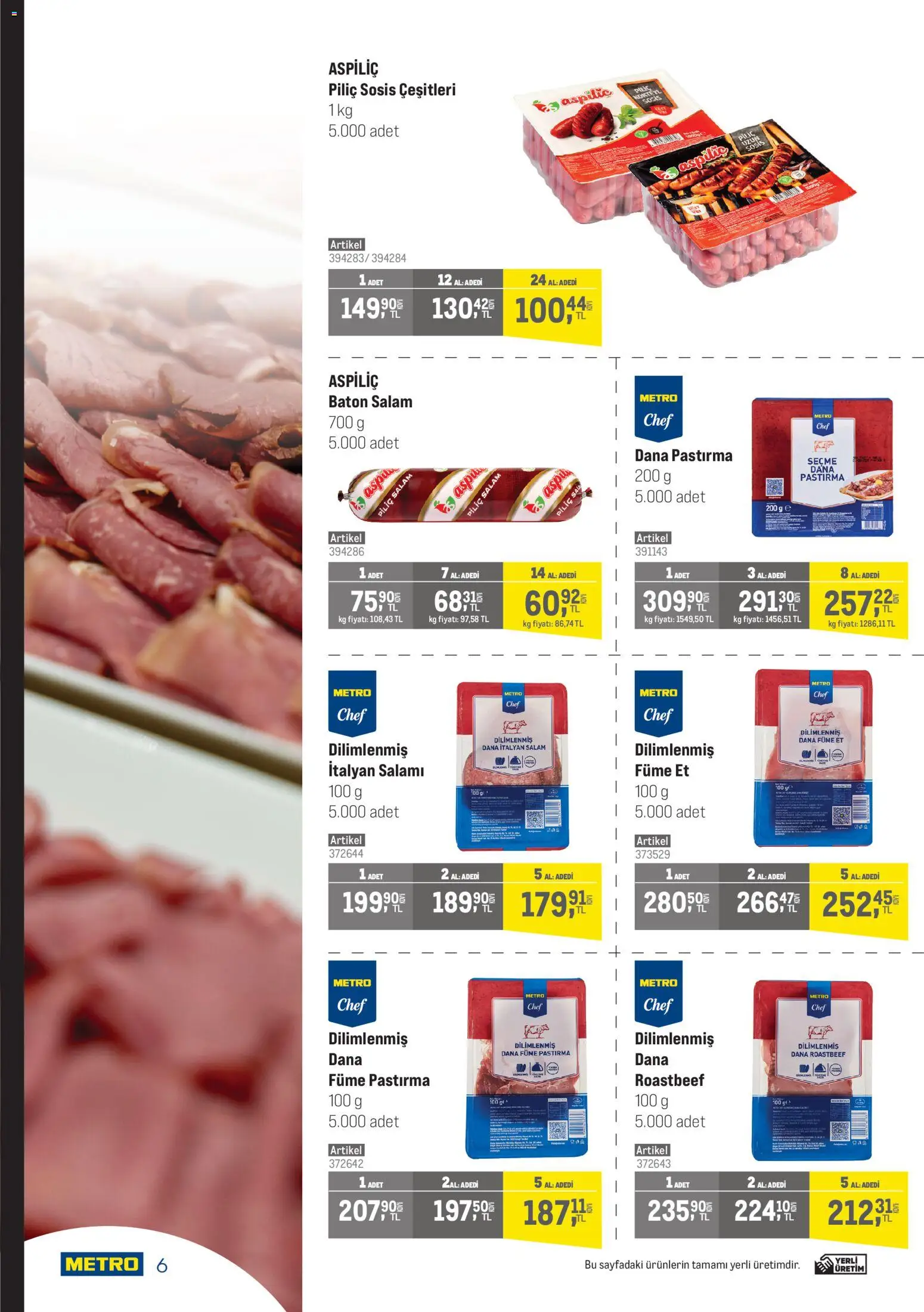 Metro - Şehir Otelleri - 18.11.2025 tarihinden itibaren geçerlidir | Sayfa: 6 | Ürünler: Salam, Sosis, Şal, Piliç