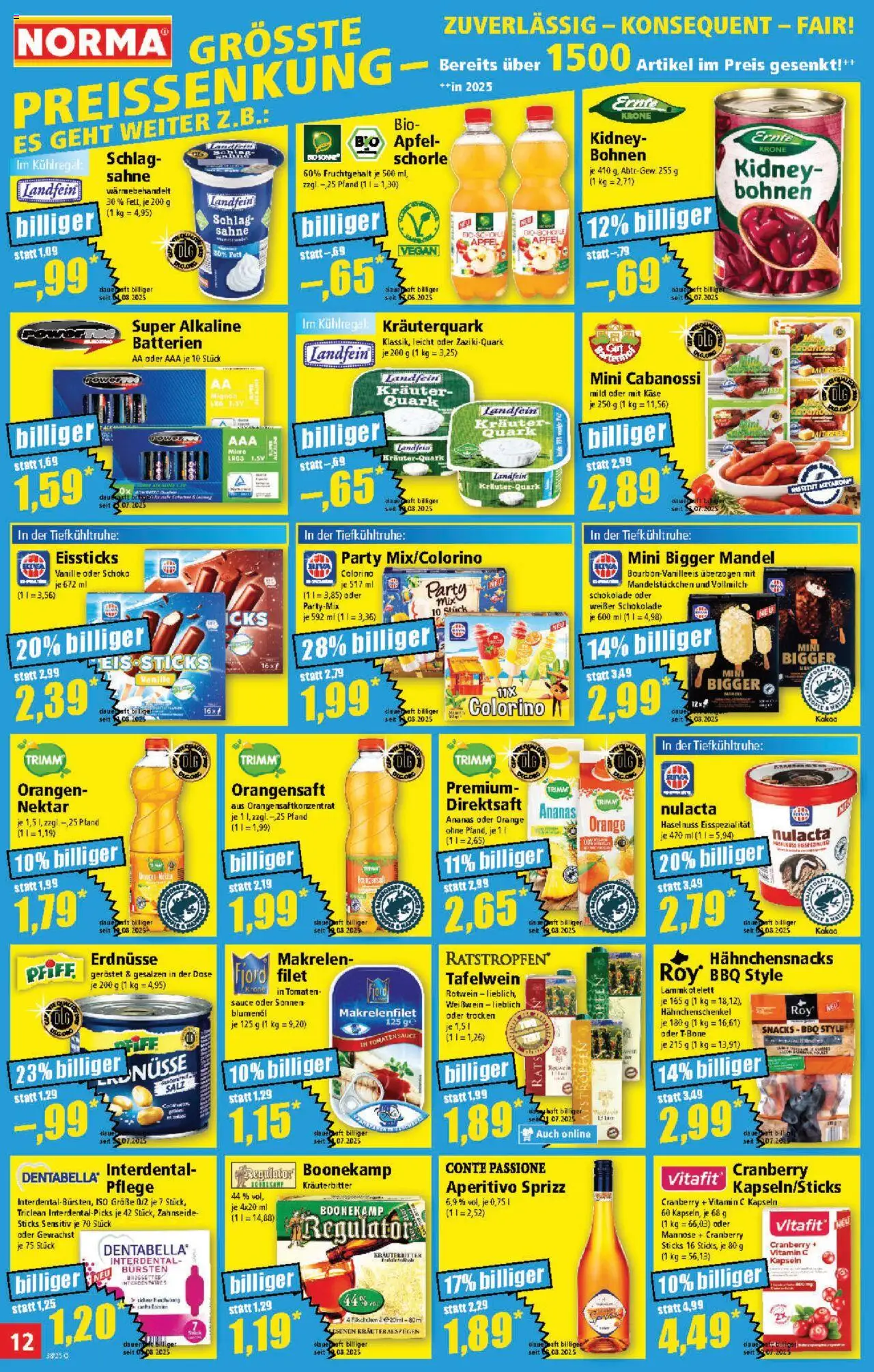 Norma Prospekt 	 – gültig ab 15.09.2025 | Seite: 12 | Produkte: Batterien, Rotwein, Salz, Saft