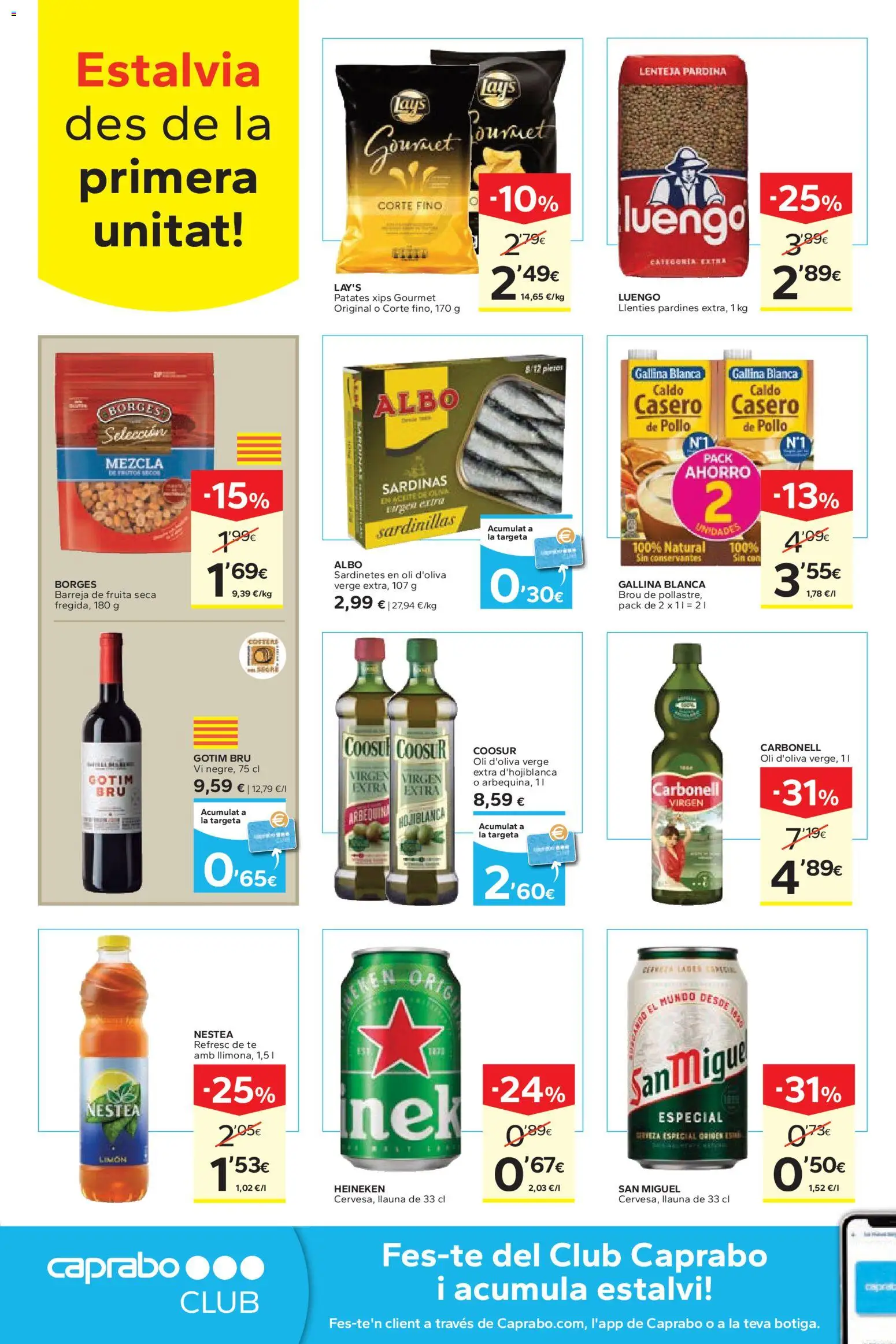 Caprabo - Estalvia des de la primera unitat │ válido desde el 29.01.2026 | Página: 6 | Productos: Sardinillas, Té, Σπανάκι