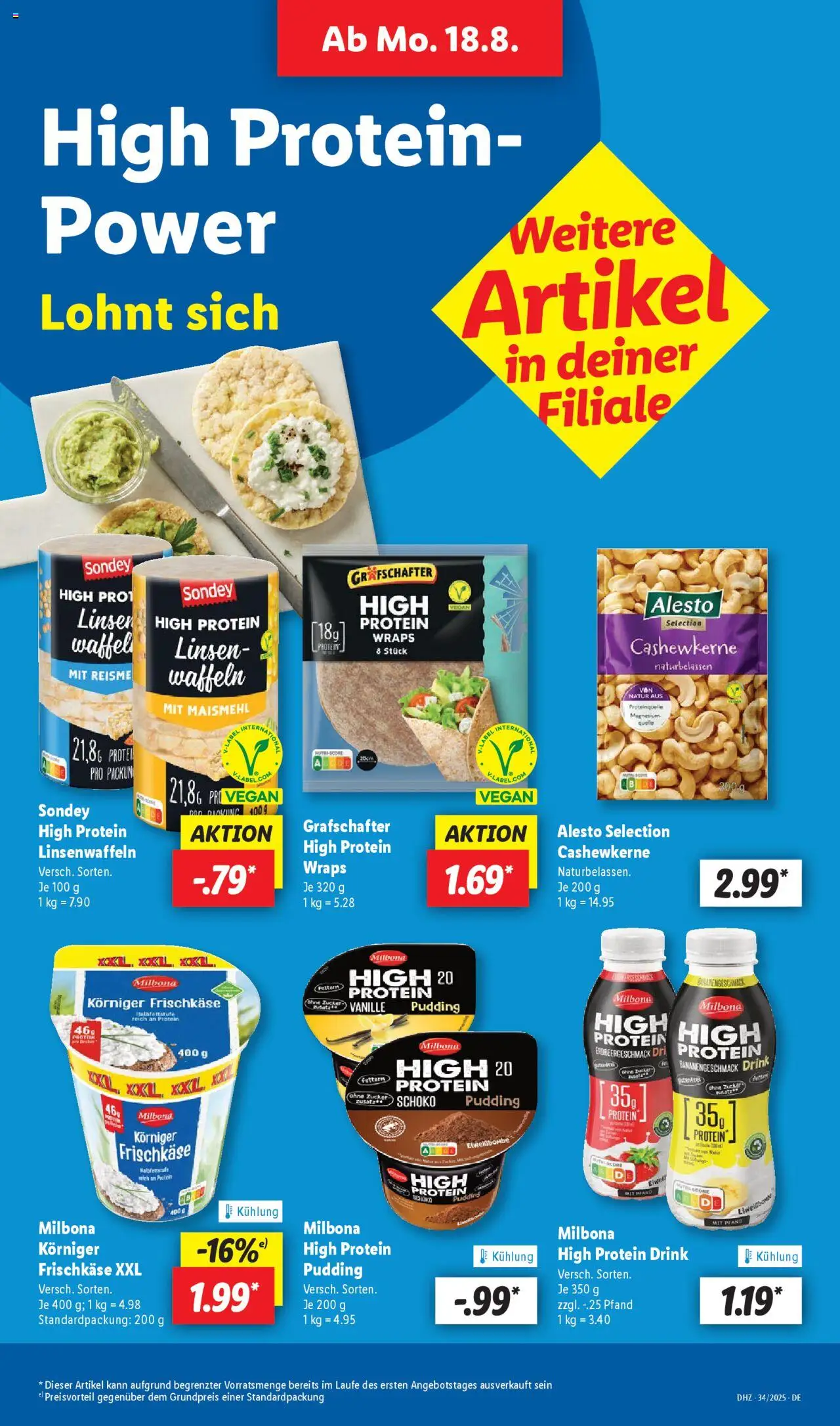 Lidl Prospekt Zossen	 - gültig ab dem 18.08.2025 | Seite: 5 | Produkte: Pudding, Waffeln, Zucker, Frischkase