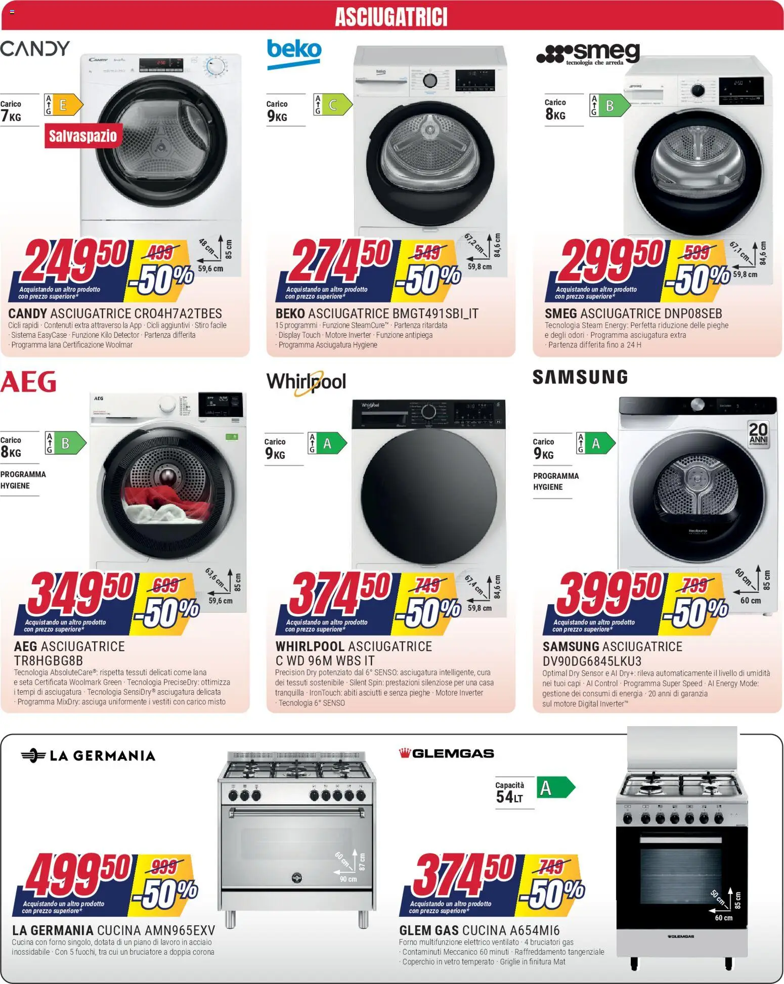 Volantino Trony del 28.04.2026 | Pagina: 4 | Prodotti: Abiti, Asciugatrice, Forno, Samsung