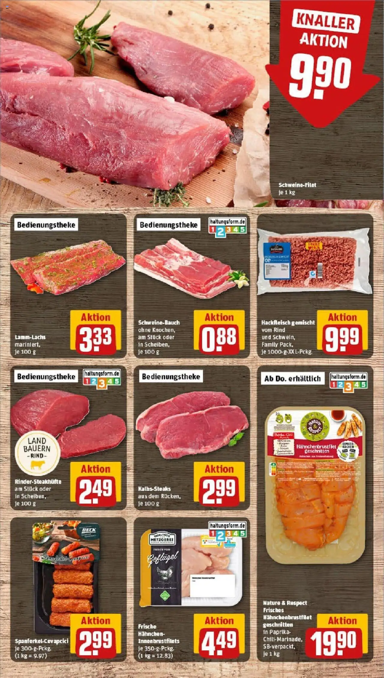 Rewe prospekt Korb	 - gültig ab dem 06.07.2025 | Seite: 8 | Produkte: Schweinebauch, Schweinefilet, Paprika, Steak