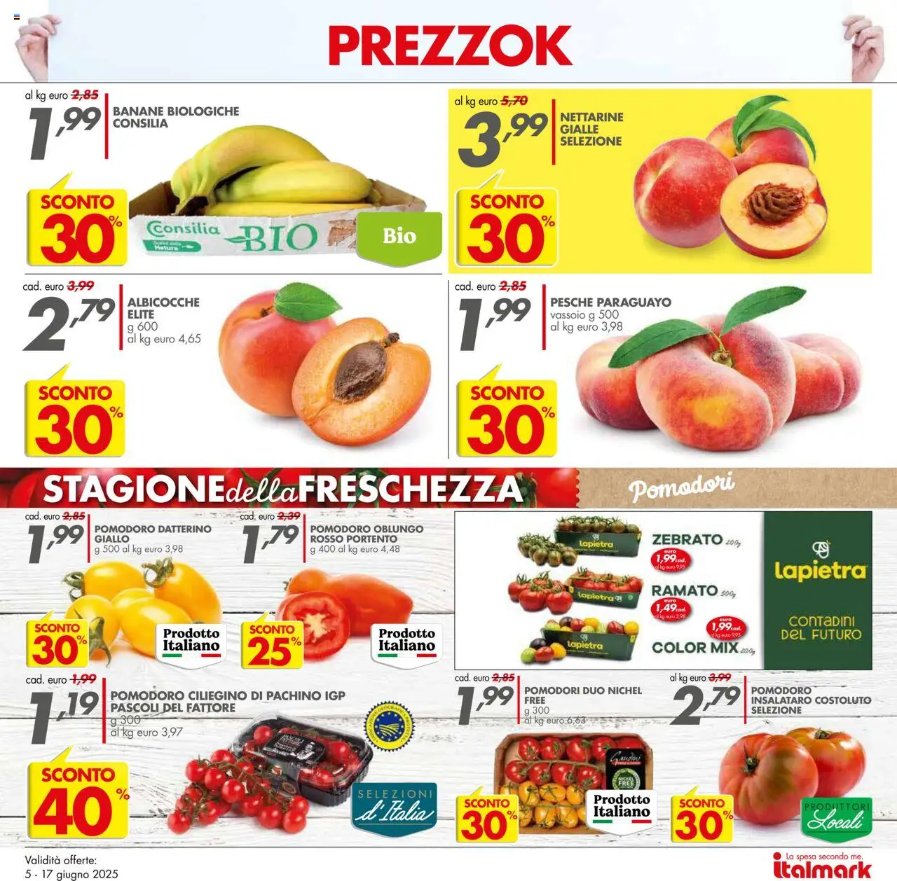 Volantino Italmark del 05.06.2025 | Pagina: 19 | Prodotti: Banane, Pomodoro, Pomodori, Vassoio