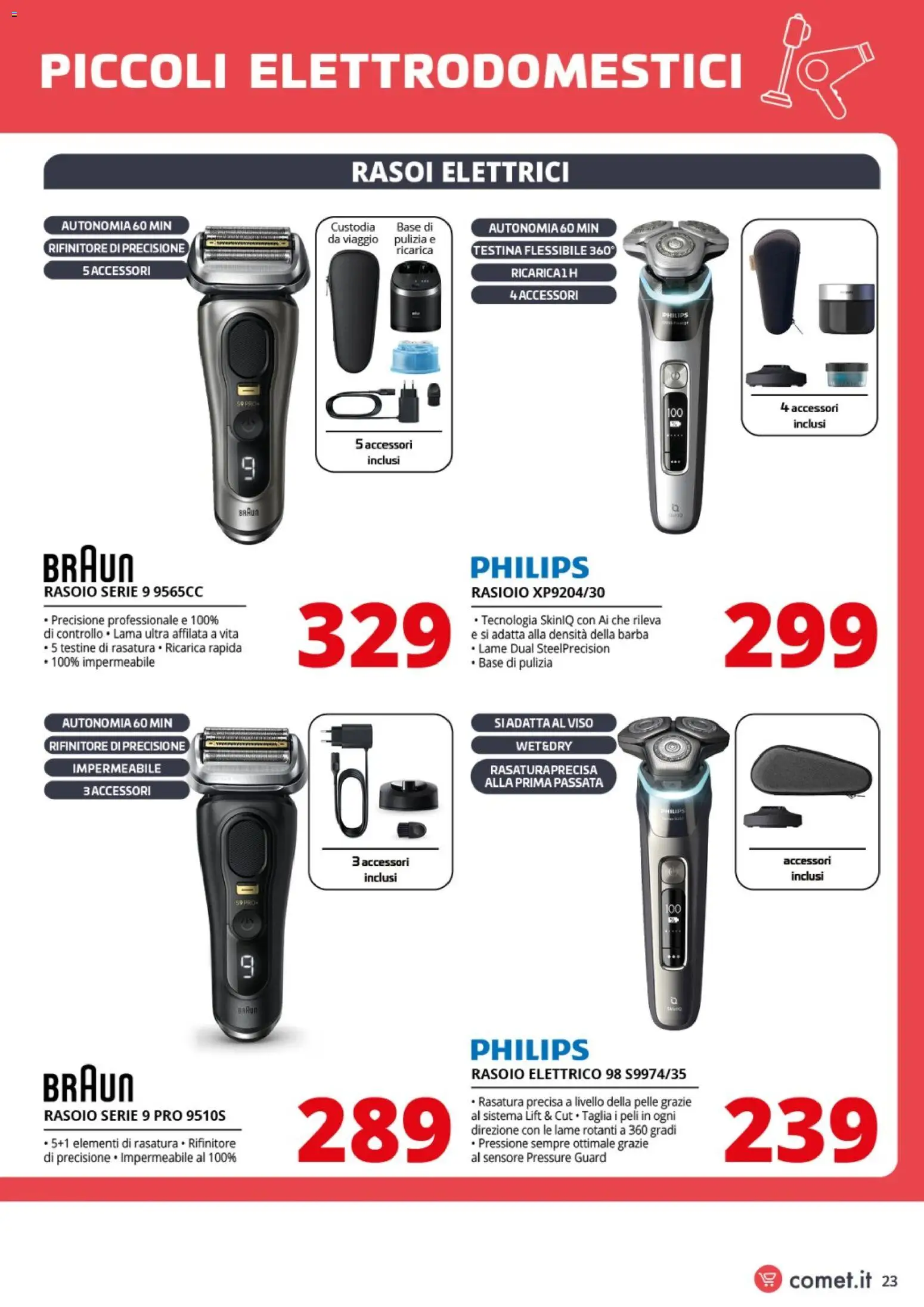 Volantino Comet del 31.10.2025 | Pagina: 23 | Prodotti: Rasoio, Rasoio elettrico