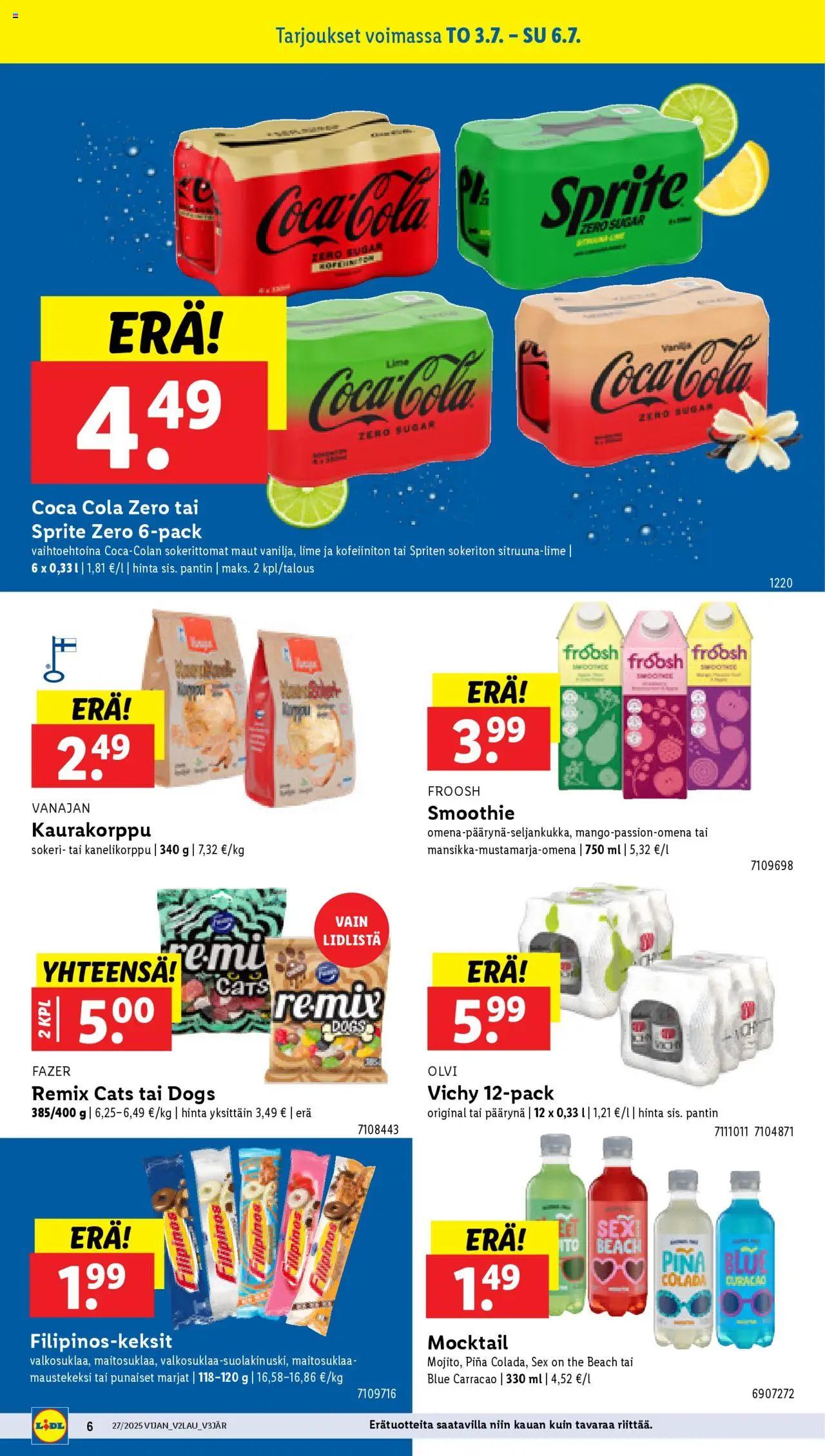  | Sivu: 8 | Tuotteet: Sprite, Coca cola