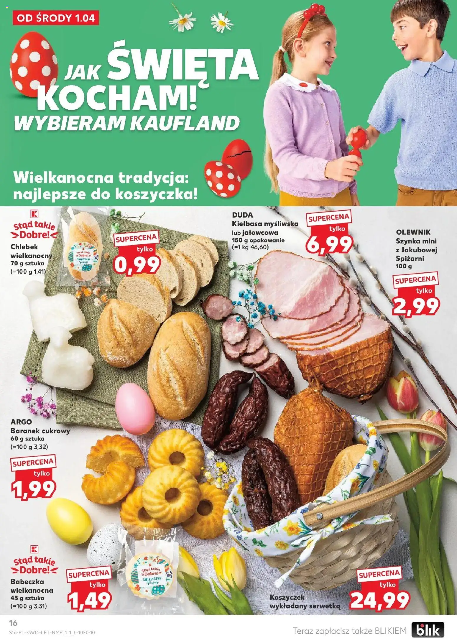 Kaufland gazetka od 01.04.2026 | Strona: 16 | Produkty: Kiełbasa, Myśliwska, Szynka