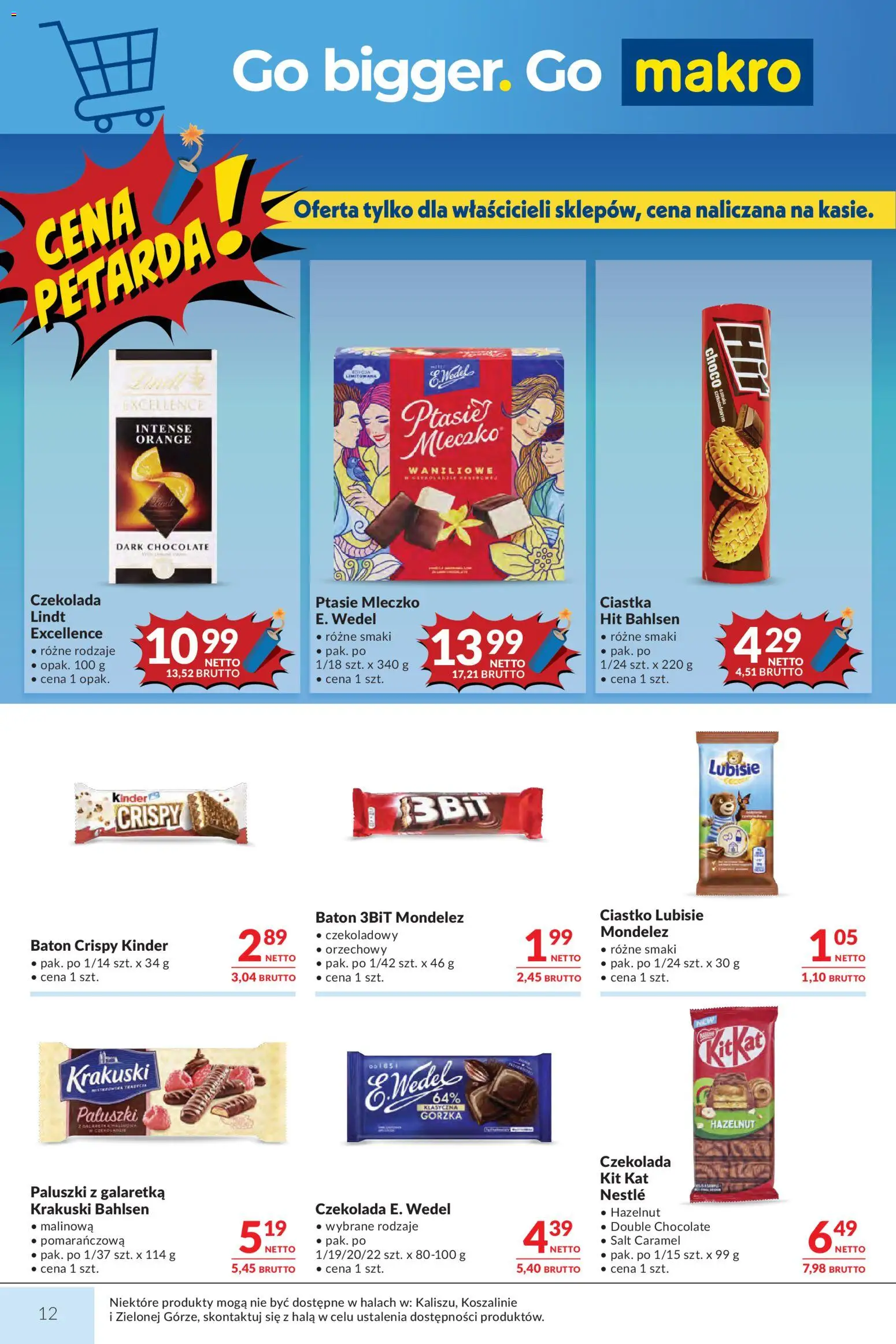 Makro gazetka od 28.04.2026 | Strona: 12 | Produkty: Baton, Ptasie mleczko, Czekolada, Ciastka