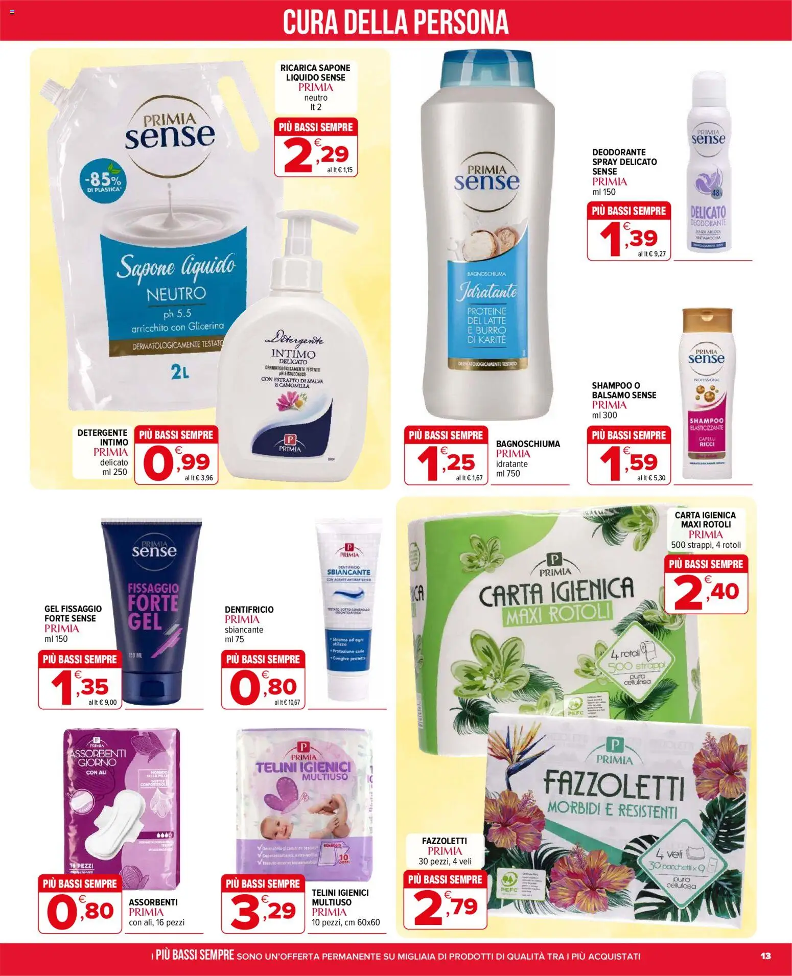 Volantino Iperal del 14.01.2026 | Pagina: 13 | Prodotti: Balsamo, Carta igienica, Dentifricio, Intimo