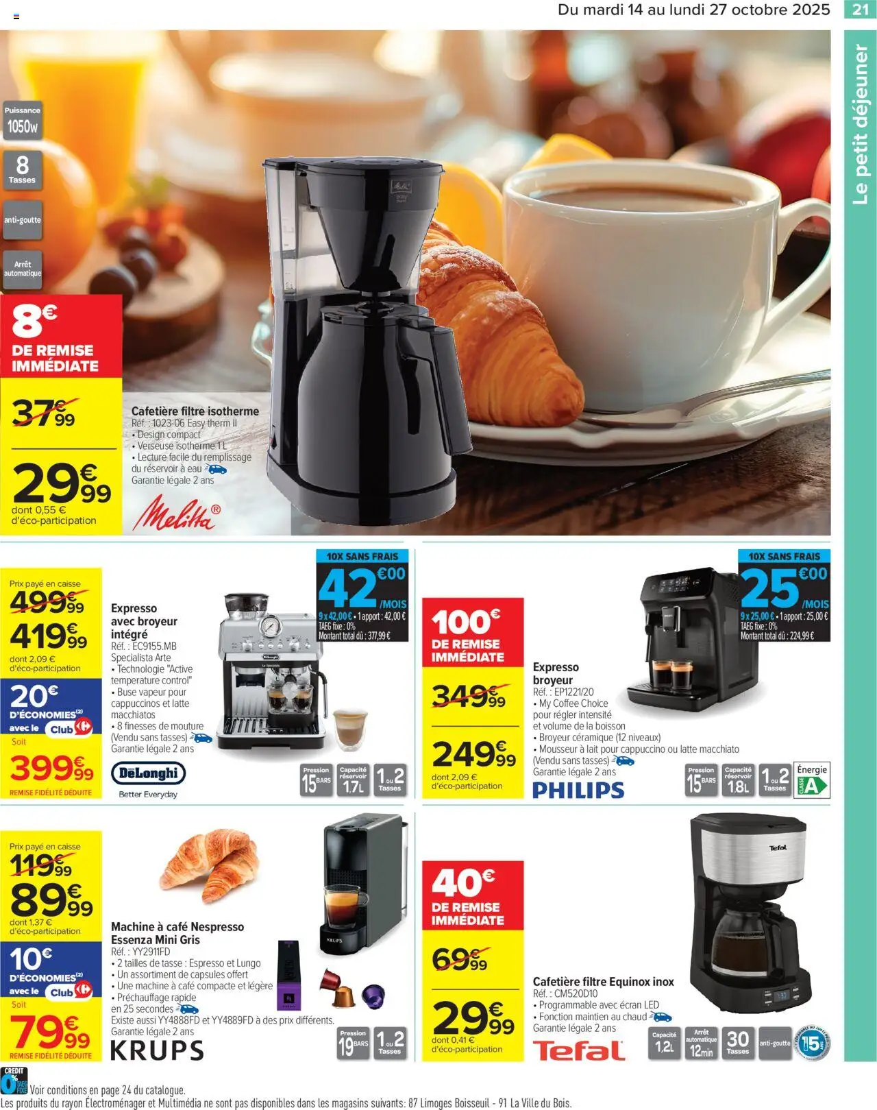 {H1} | Page: 21 | Produits: Filtre, Cafetière, Delonghi, Tasses