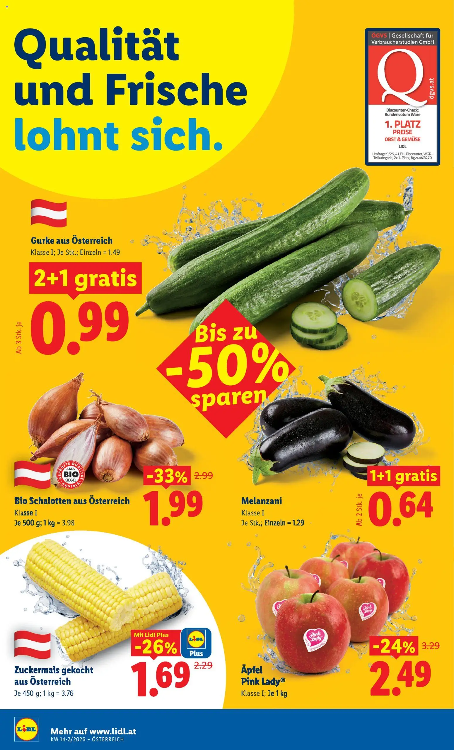 Lidl Flugblatt - Oberpullendorf, Güssing, Oberwart gültig ab 02.04.2026 | Seite: 4 | Produkte: Gemüse, Obst, Äpfel
