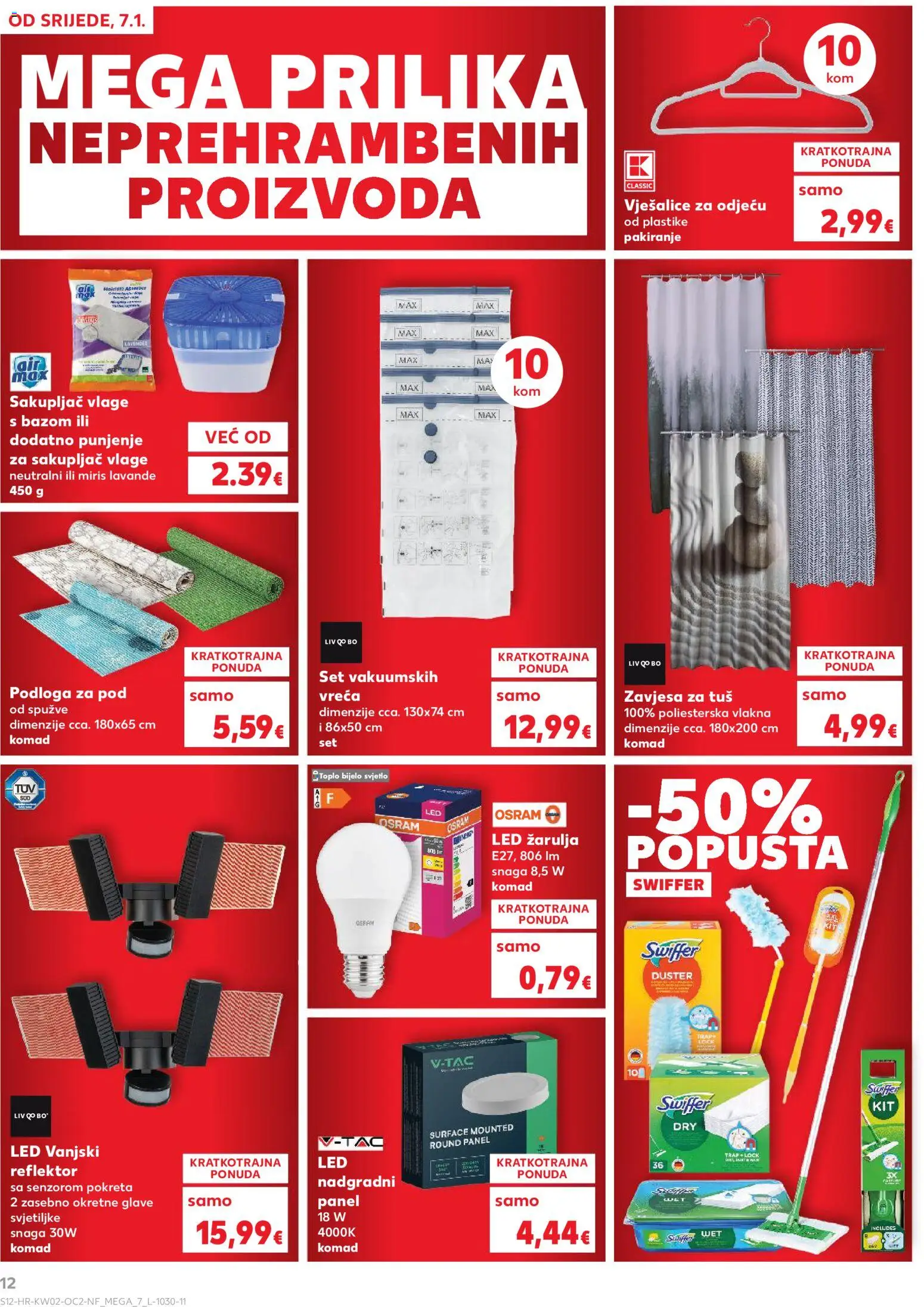 Kaufland katalog | vrijedi od 07.01.2026 | Stranica: 12 | Proizvodi: Miris, Zavjesa, Reflektor, Vješalice