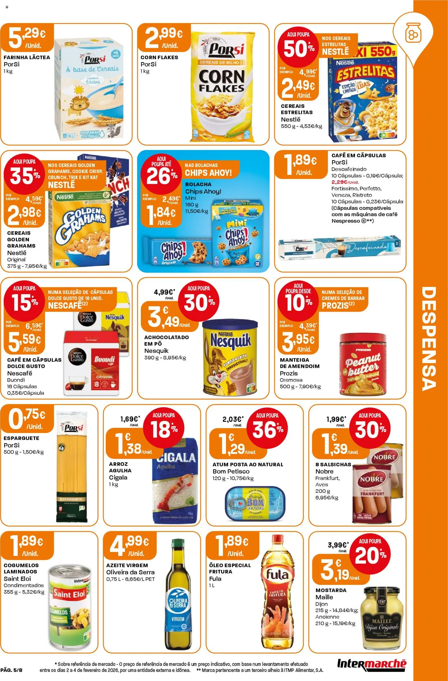 Intermarché Folheto Mini │ válido de 12.03.2026 | Página: 5 | Produtos: Esparguete, Óleo, Café, Cereais