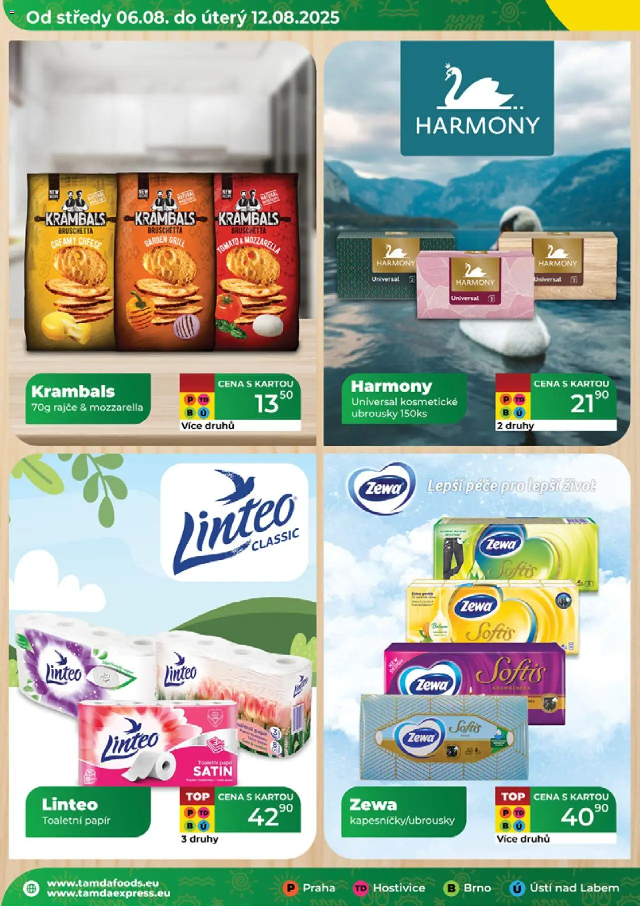 Tamda Foods leták od 06.08.2025 | Strana: 18 | Produkty: Toaletní papír, Ubrousky, Bruschetta, Mozzarella