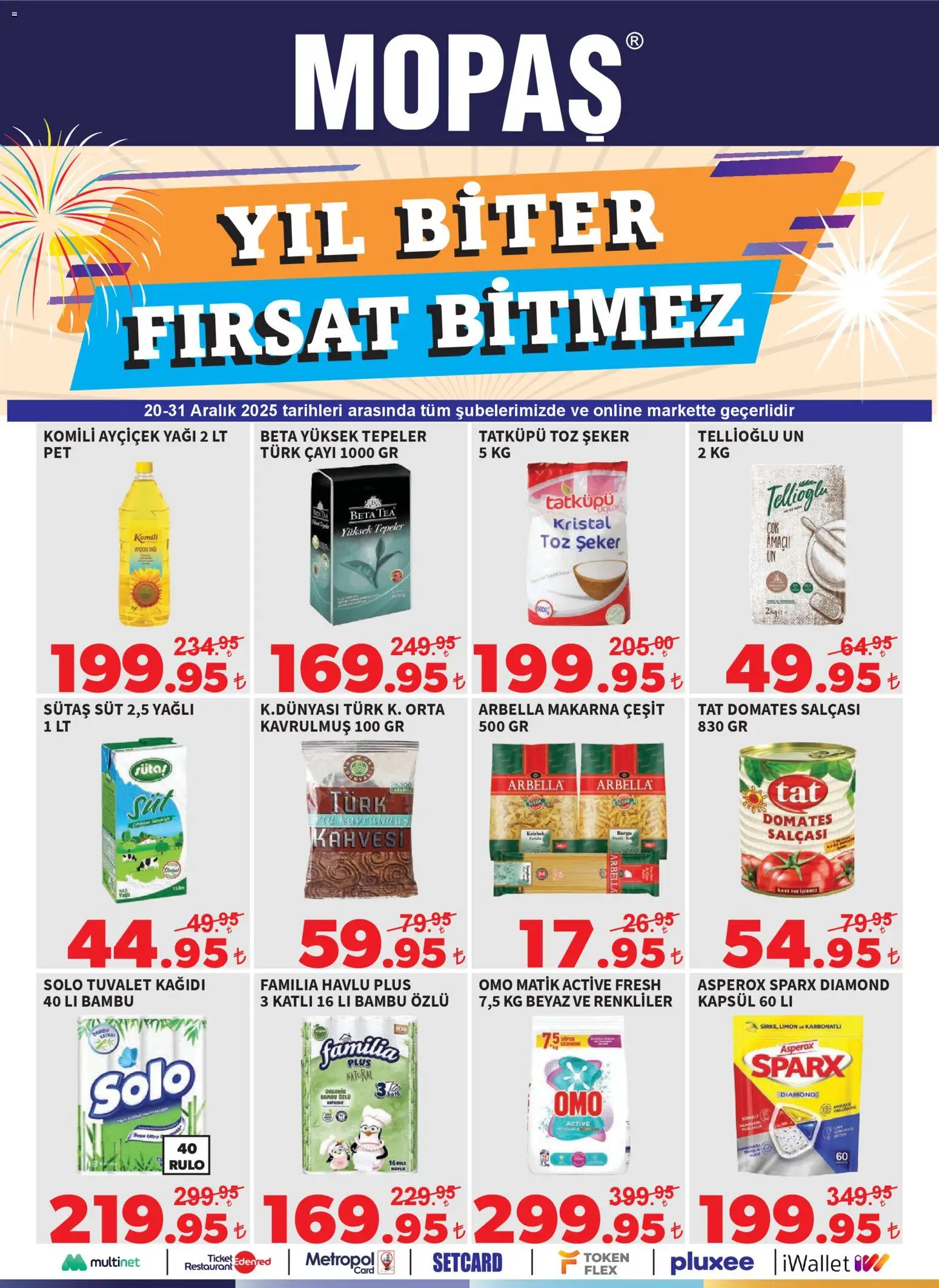 Mopaş Katalog - 20.12.2025 tarihinden itibaren geçerlidir | Sayfa: 1 | Ürünler: Şeker, Makarna, Tuvalet kağıdı, Toz şeker