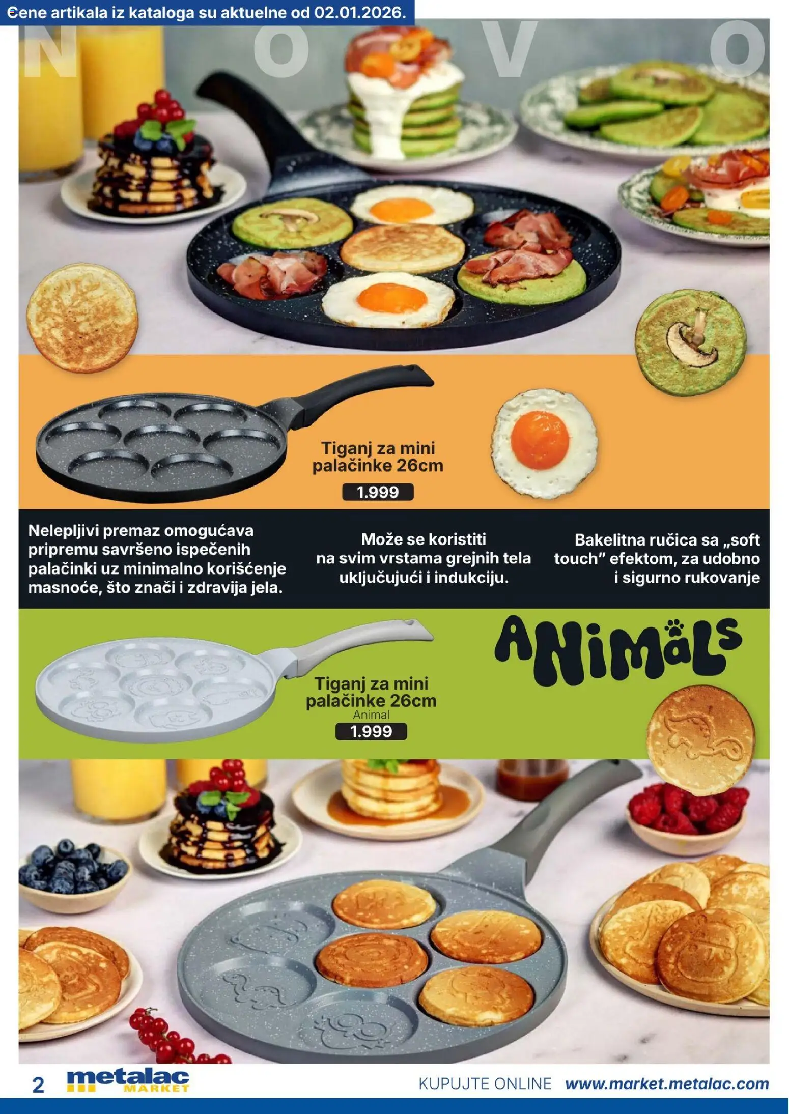 Metalac Market katalog - važi od 01.01.2026 | Strana: 2 | Proizvode: Sto, Palačinke, Tiganj