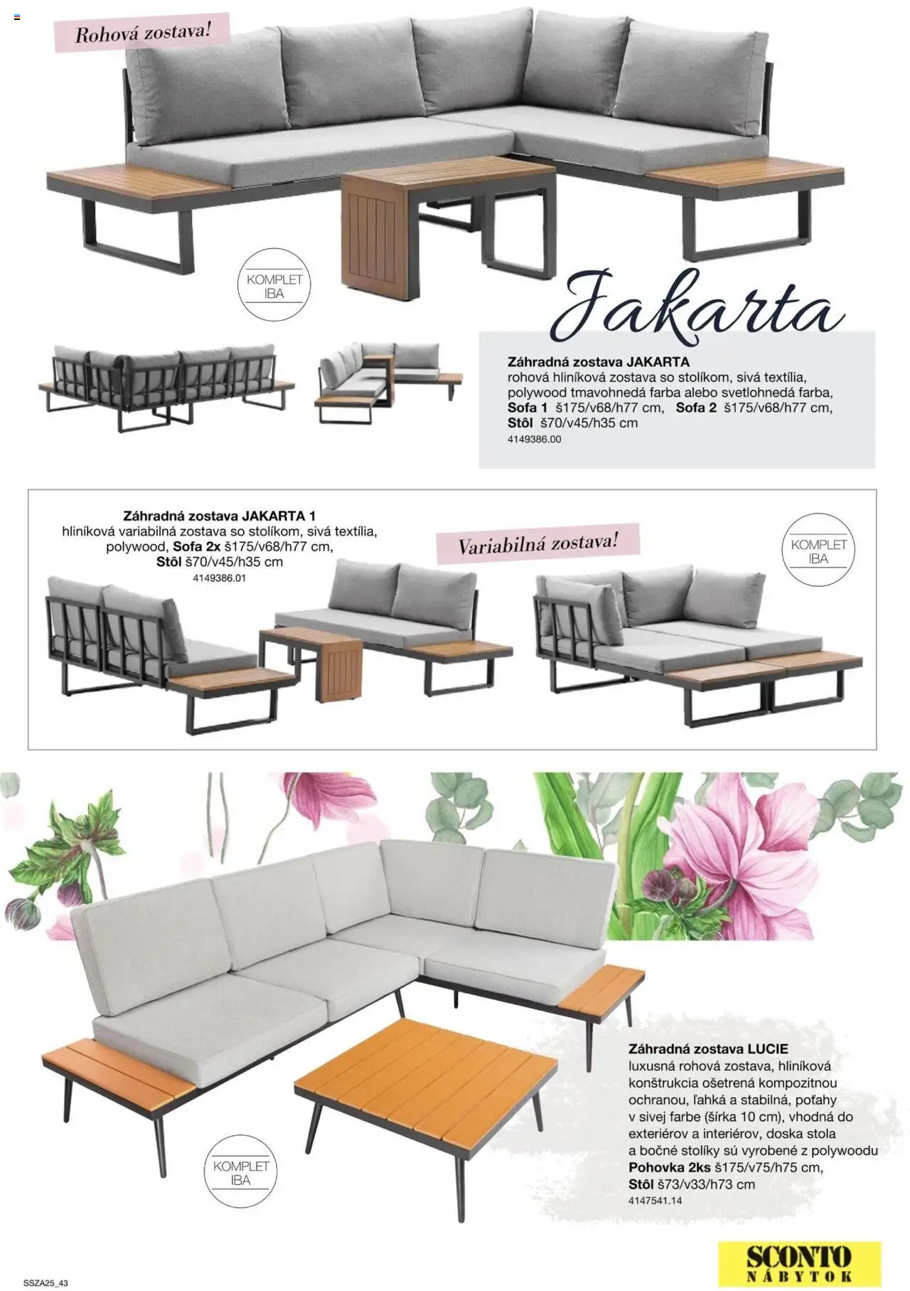 Nové Sconto nábytok akcie – leták je platný od 21.02.2025 | Strana: 43 | Produkty: Nábytok, Pohovka, Stôl