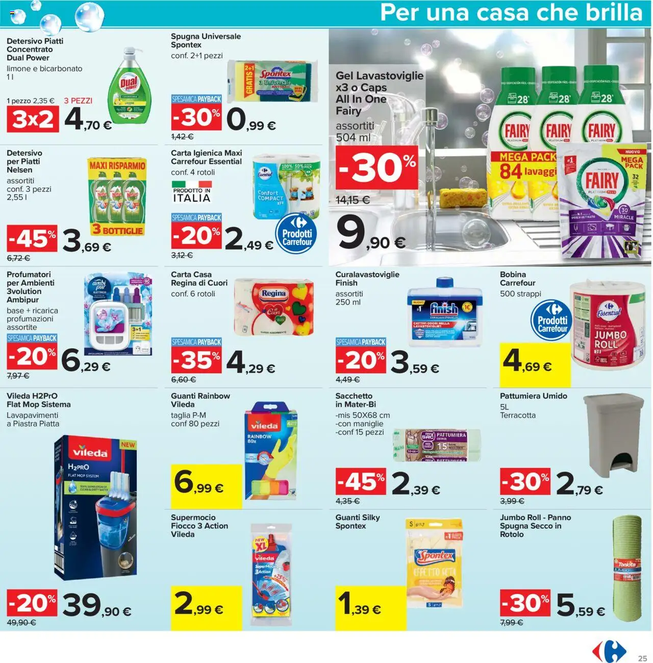 Volantino Carrefour del 26.09.2025 | Pagina: 25 | Prodotti: Carta igienica, Bicarbonato, Limone, Lavastoviglie