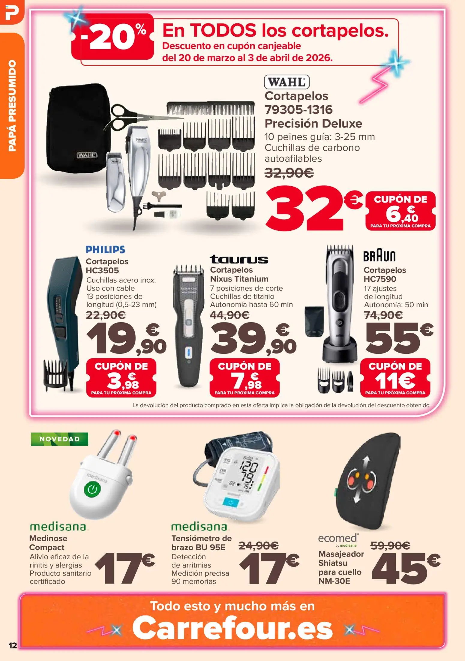 Carrefour folleto Dia del Padre │ válido desde el 04.03.2026 | Página: 12 | Productos: Cable, Cortapelos