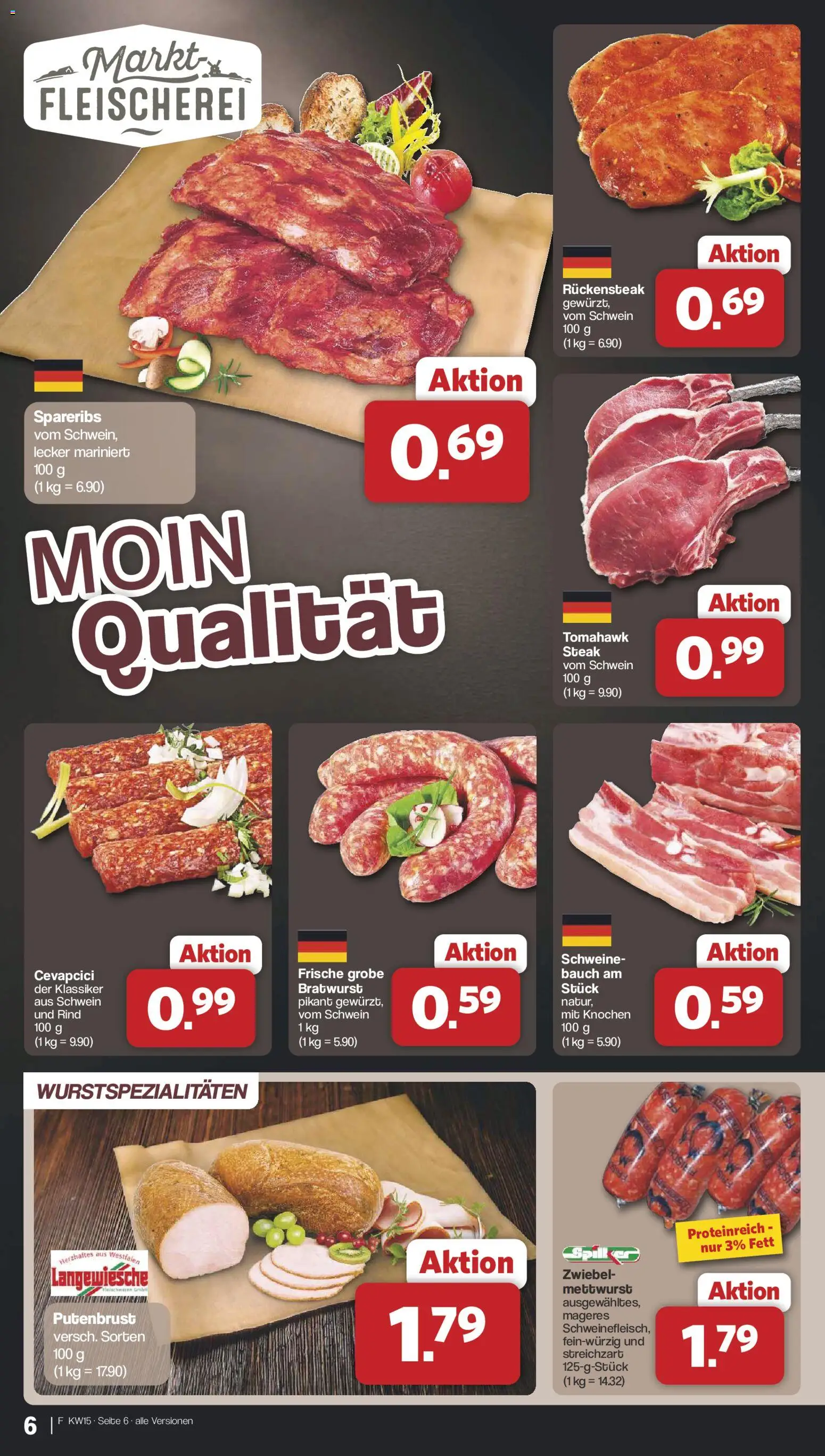 Famila Nordwest Prospekt 	 – gültig ab 07.04.2026 | Seite: 6 | Produkte: Bratwurst, Cevapcici, Steak
