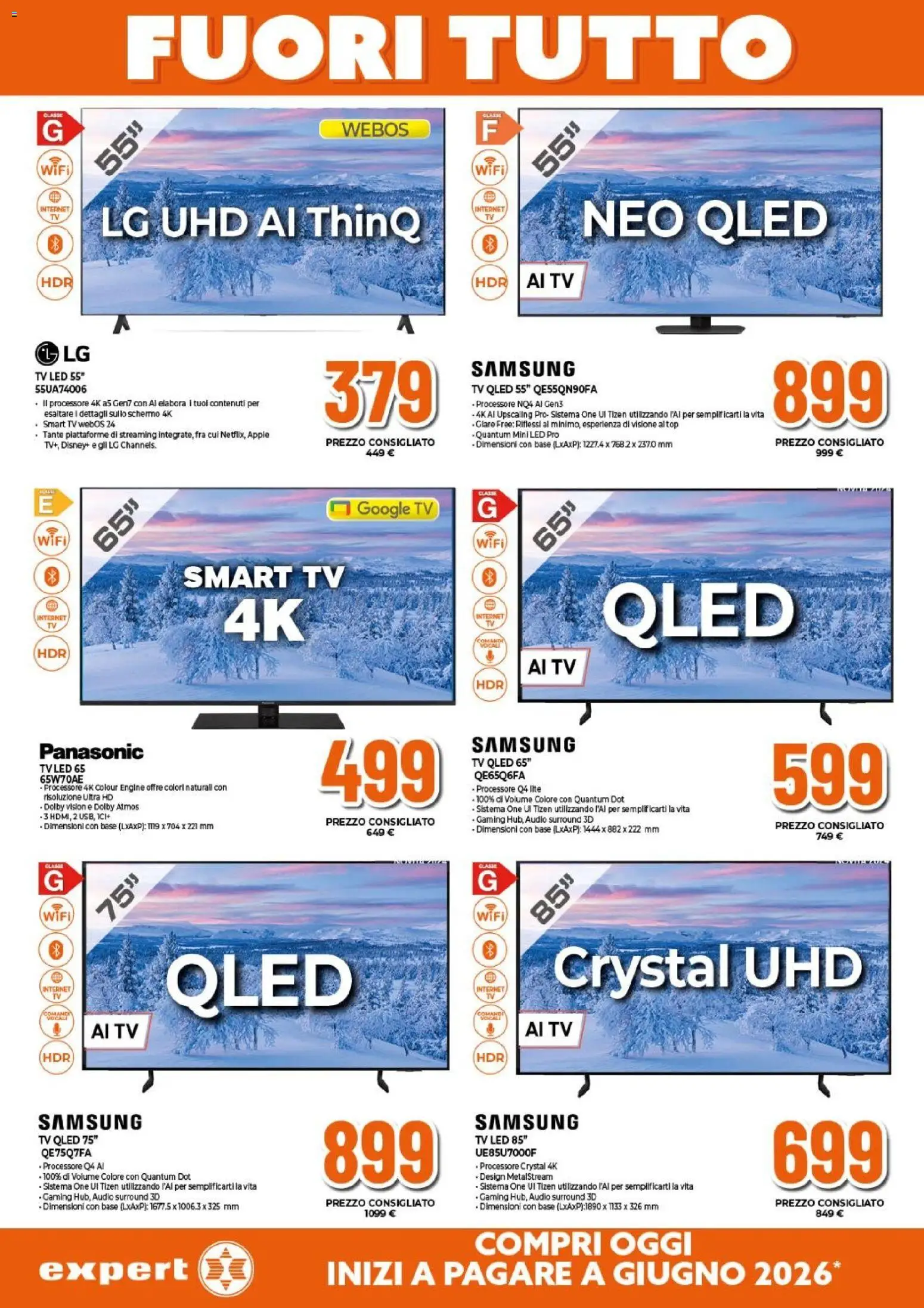 Volantino Expert del 27.12.2025 | Pagina: 9 | Prodotti: Tv samsung, Schermo, TV, Audio