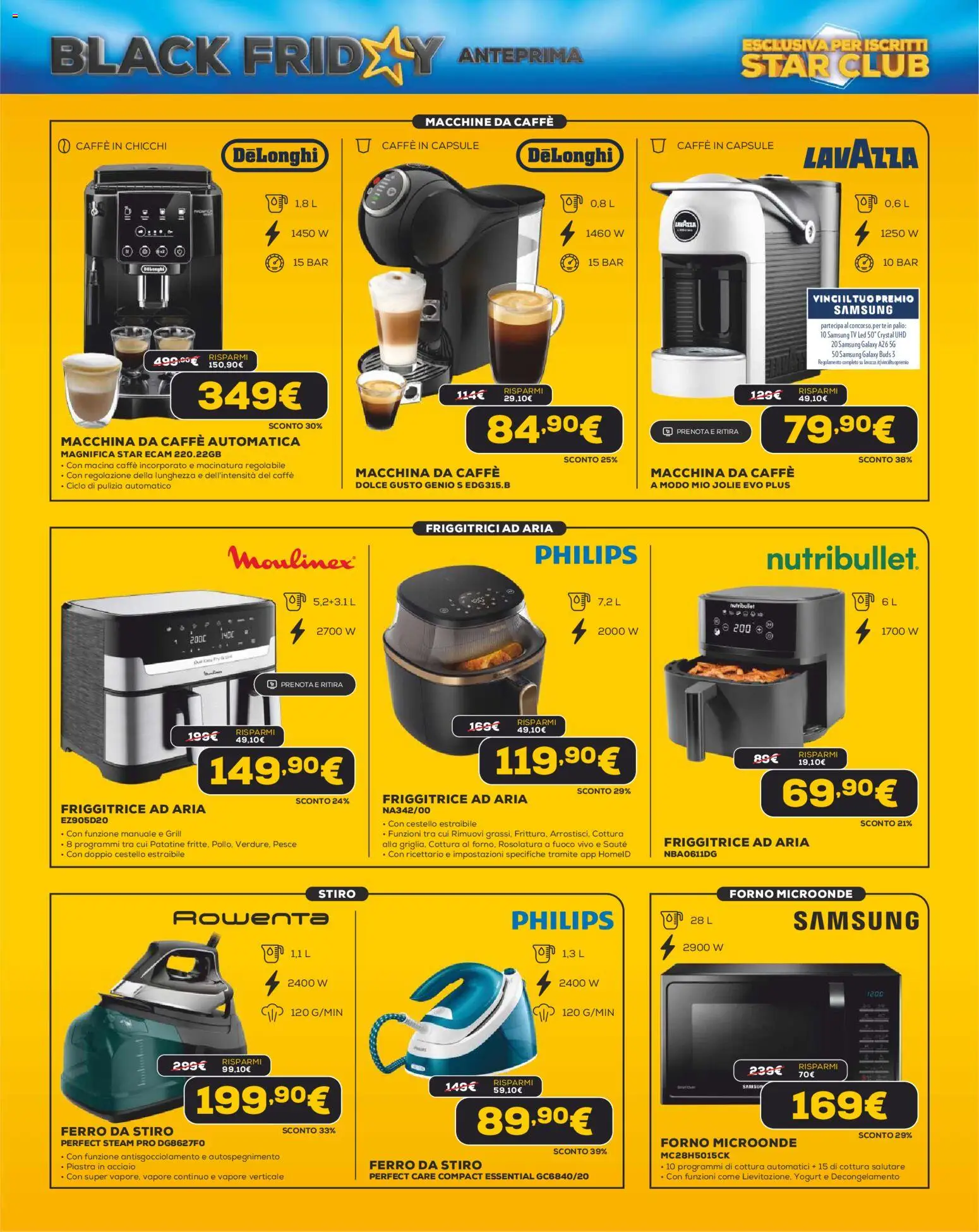 Volantino Euronics del 31.10.2025 | Pagina: 10 | Prodotti: Samsung Galaxy, Microonde, Caffe in capsule, Friggitrice