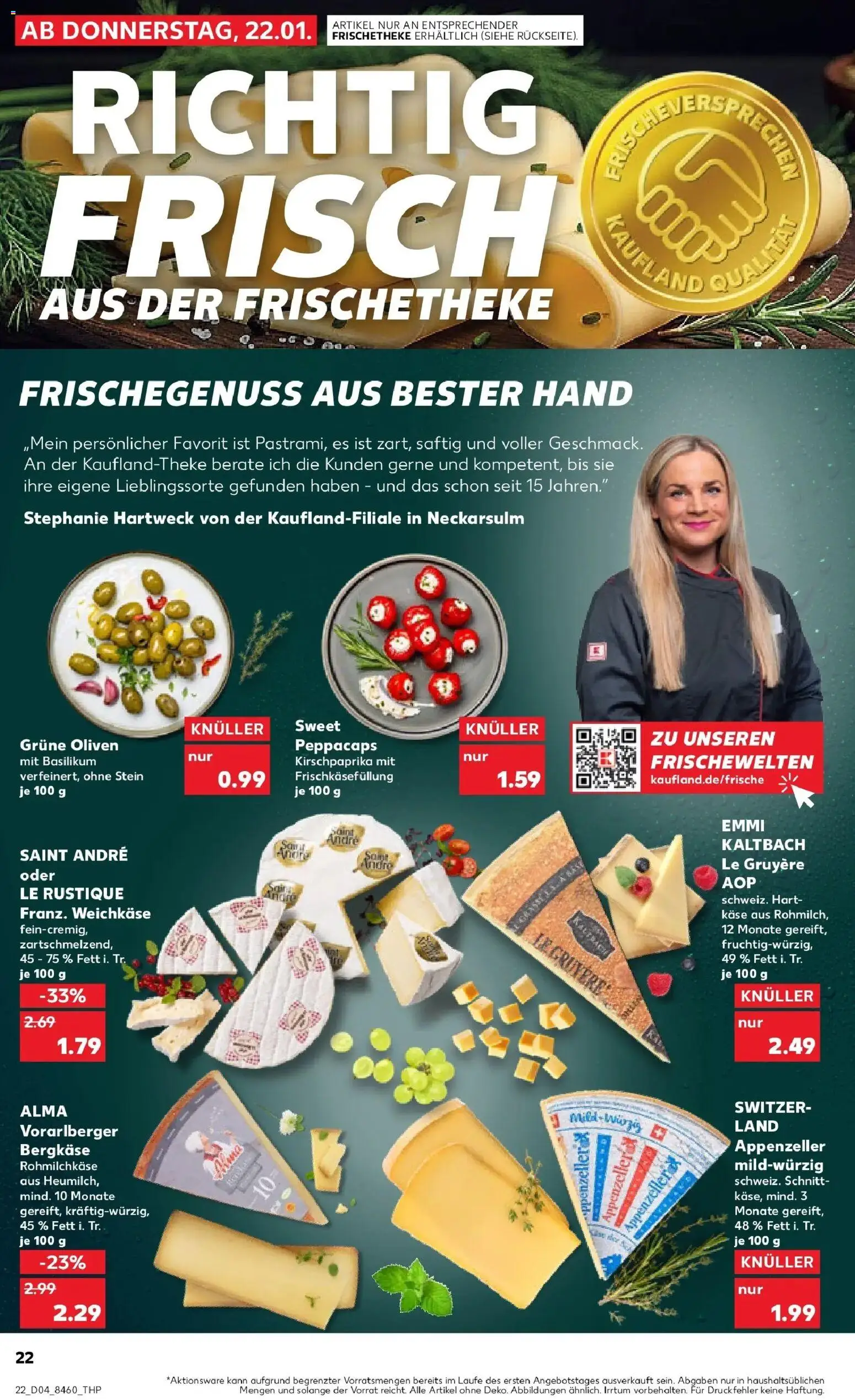 Kaufland prospekt Geislingen An Der Steige	 – gültig ab 25.01.2026 | Seite: 22 | Produkte: Käse