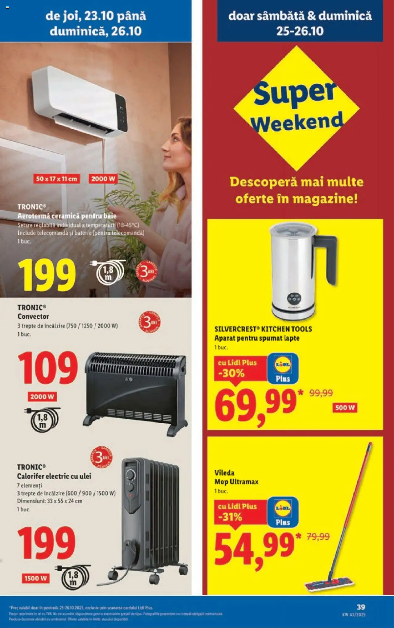 Noul catalog Lidl – valabil de la 20.10.2025 | Pagină: 39 | Produse: Mop, Calorifer, Lapte, Ulei