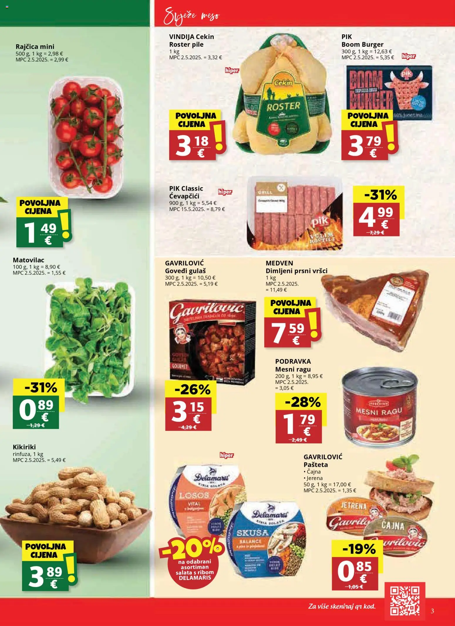 Djelo katalog | vrijedi od 12.11.2025 | Stranica: 3 | Proizvodi: Vindija, Podravka, Pašteta, Salata