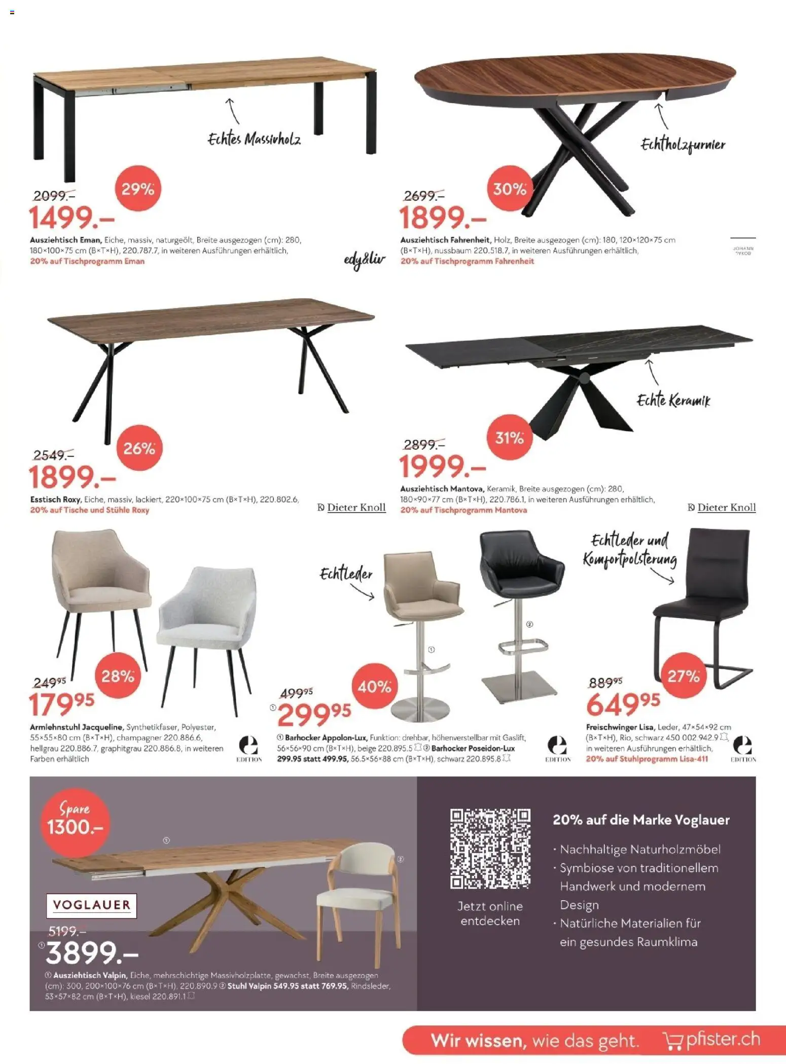 Pfister Aktionen – gültig ab 04.11.2025 | Seite: 5 | Produkte: Stuhl, Esstisch, Barhocker