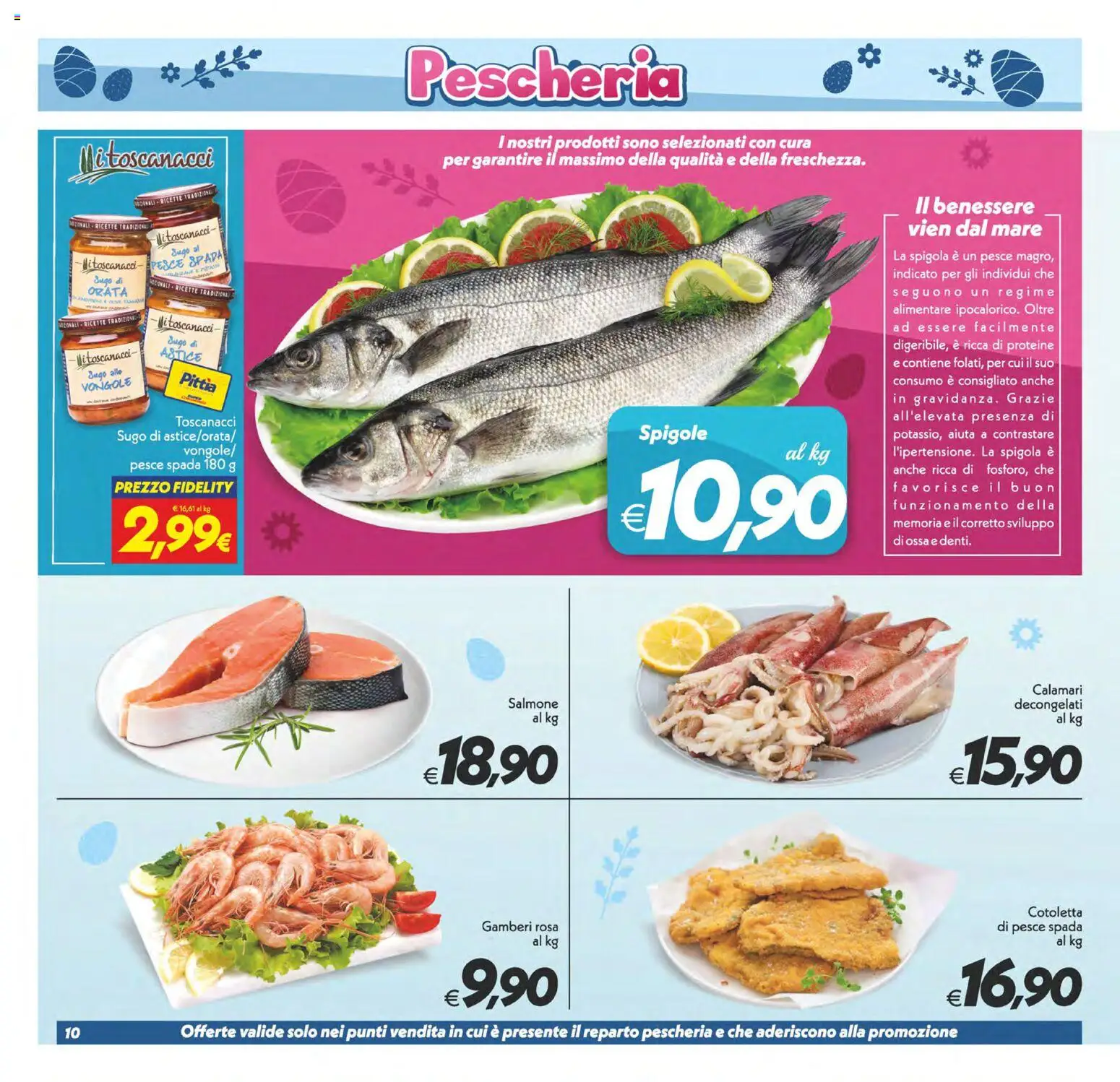 Volantino SuperConveniente del 27.03.2026 | Pagina: 10 | Prodotti: Salmone, Vongole, Calamari, Sugo
