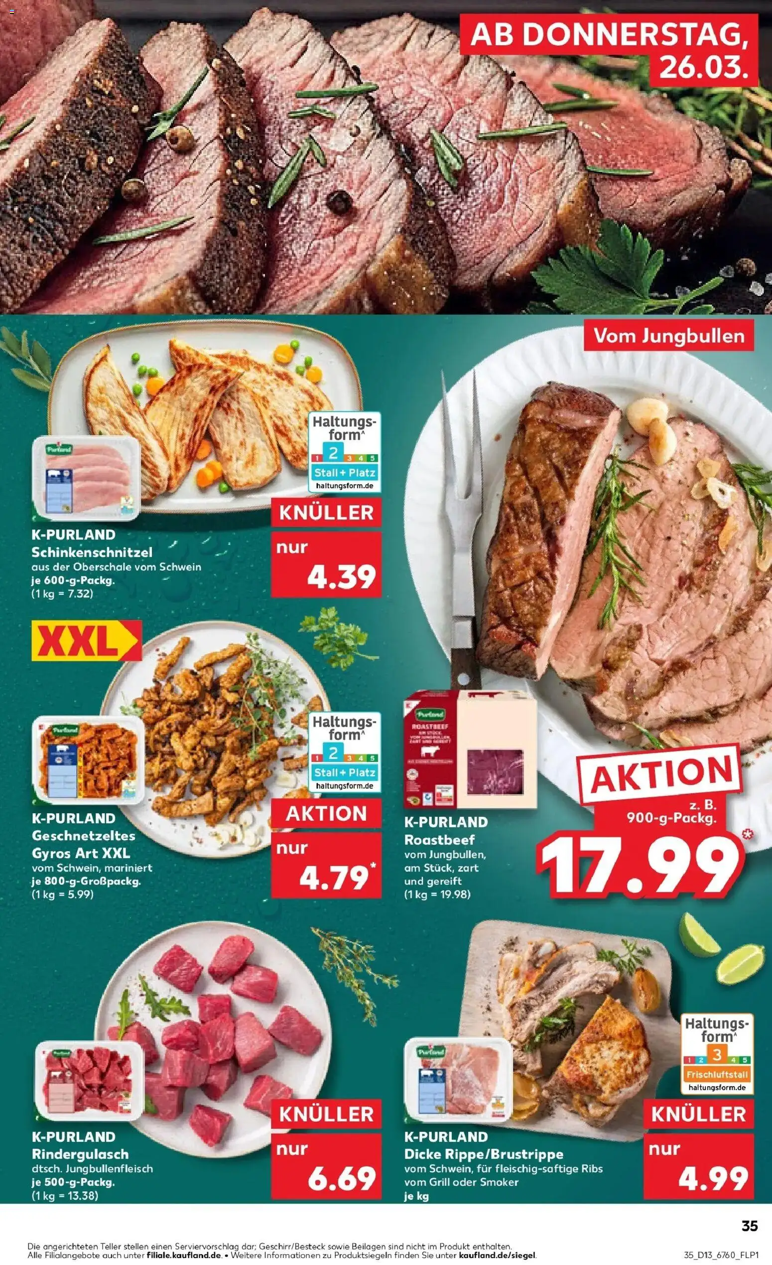 Kaufland Prospekt Höchstadt	 – gültig ab 26.03.2026 | Seite: 35 | Produkte: Grill, Rindergulasch, Roastbeef, Gyros