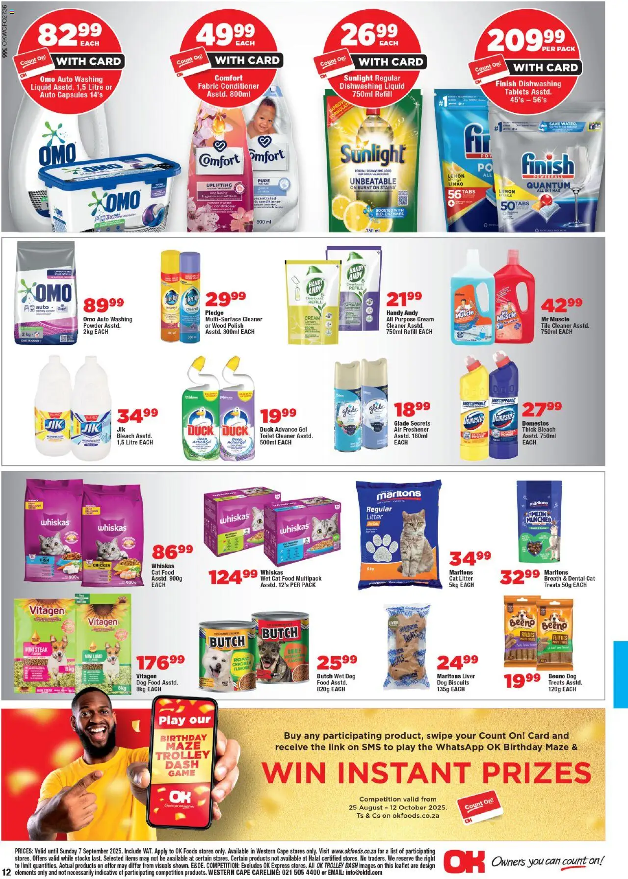 OK Foods Western Cape - Specials │ valid from 25.08.2025 | Page: 12 | Products: Bleach, Chicken, Powder, Fish