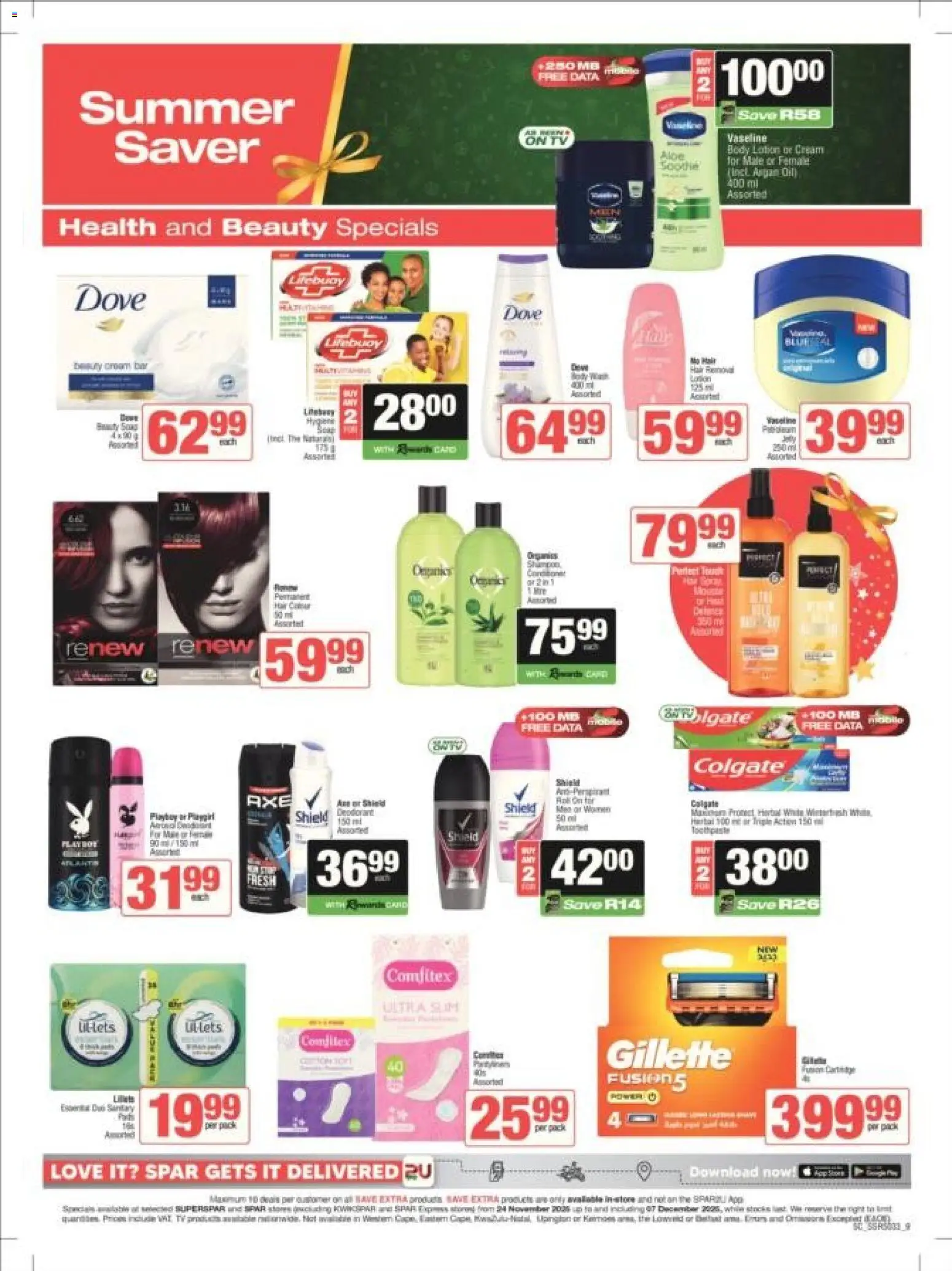 New Superspar catalogue – valid from 24.11.2025 | Page: 9 | Products: Data, Oil, Lotion