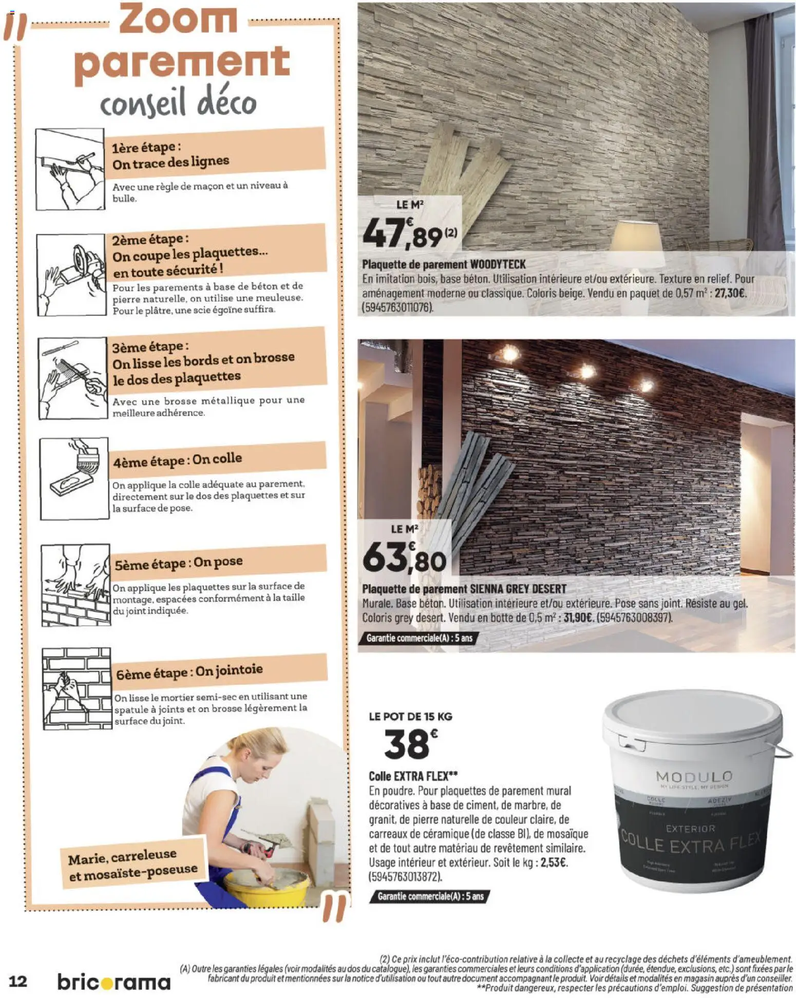 {H1} | Page: 12 | Produits: Règle, Base, Spatule, Colle