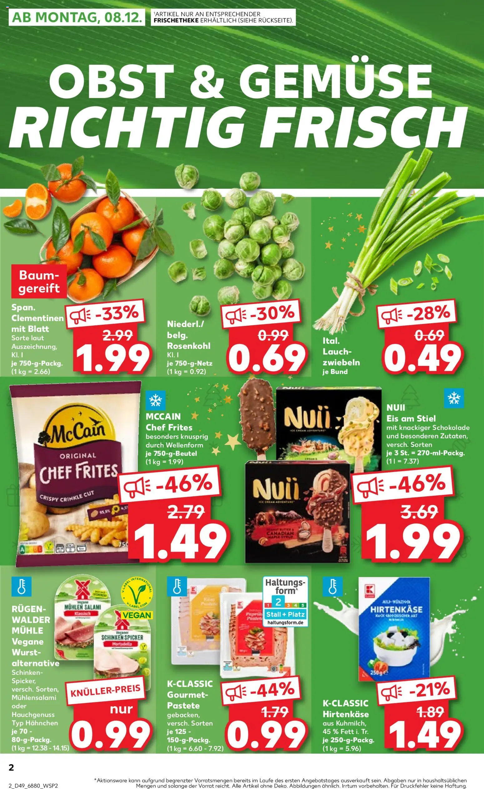Kaufland prospekt Völklingen	 – gültig ab 07.12.2025 | Seite: 2 | Produkte: Hahnchen, Schokolade, Wurst, Schinken