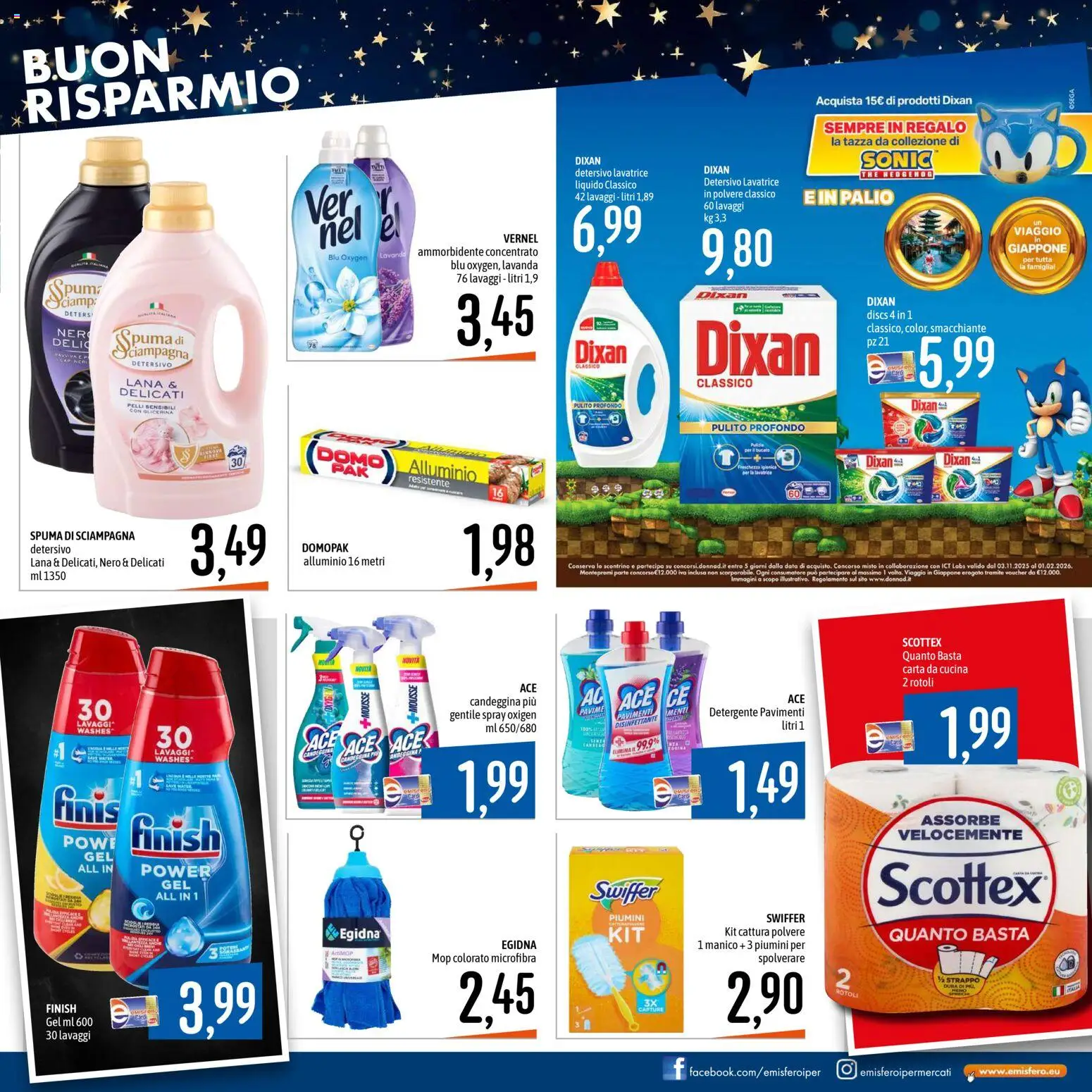 Volantino Emisfero del 28.12.2025 | Pagina: 19 | Prodotti: Candeggina, Lavatrice, The, Lavanda